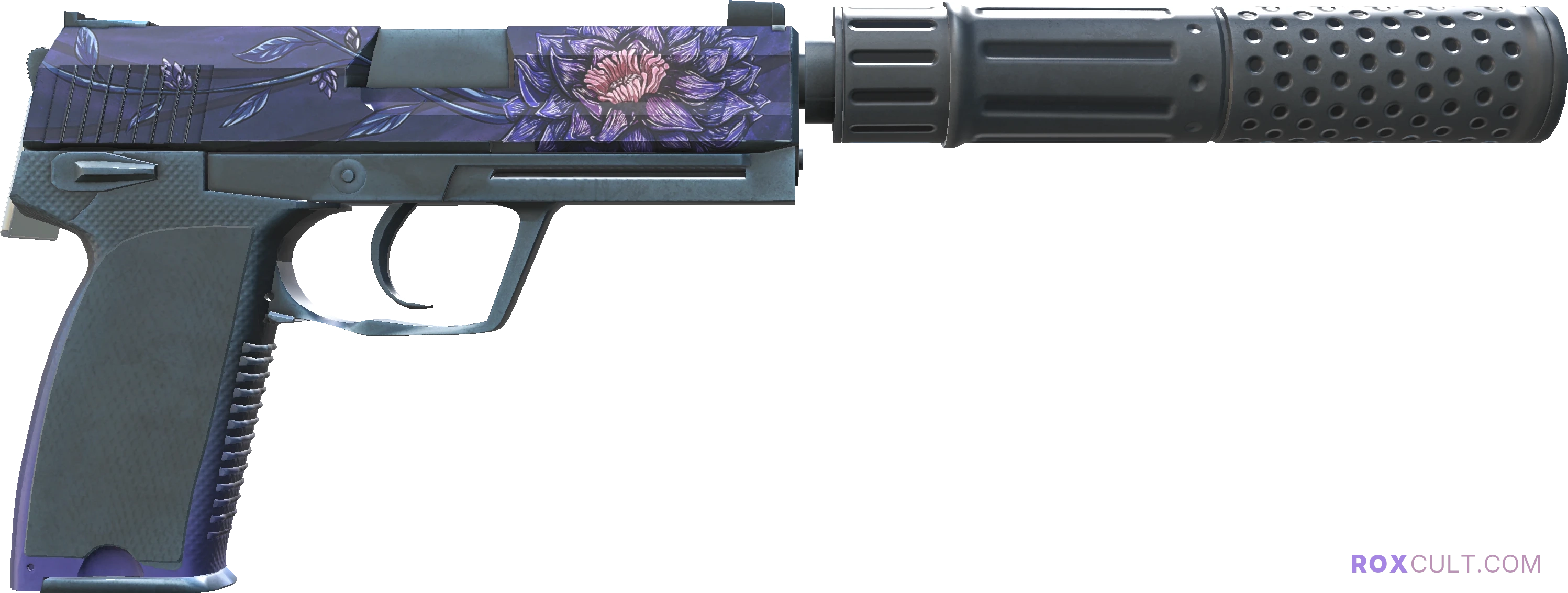 USP-S | Black Lotus (Factory New) — rox (Holo) Antwerp 2022 craft, backside view