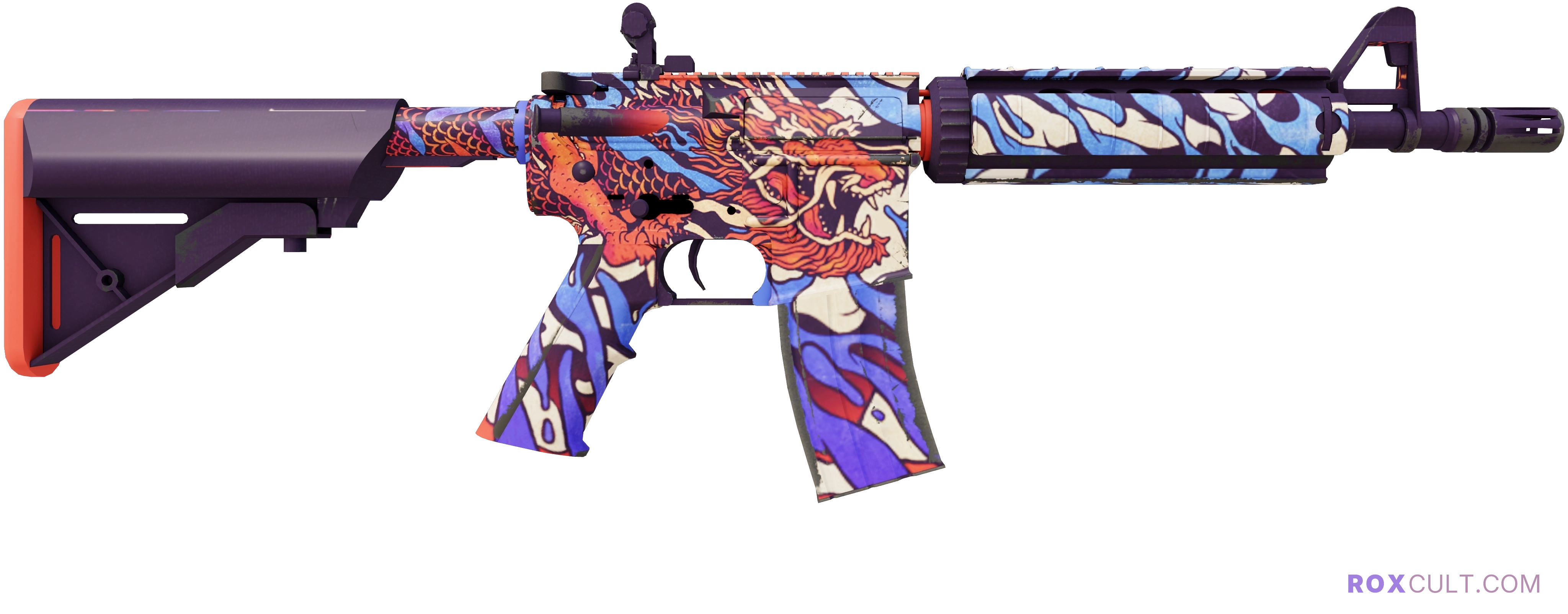 M4A4 | 龍王 (Dragon King) (Factory New) — rox (Holo) Antwerp 2022 craft, backside view