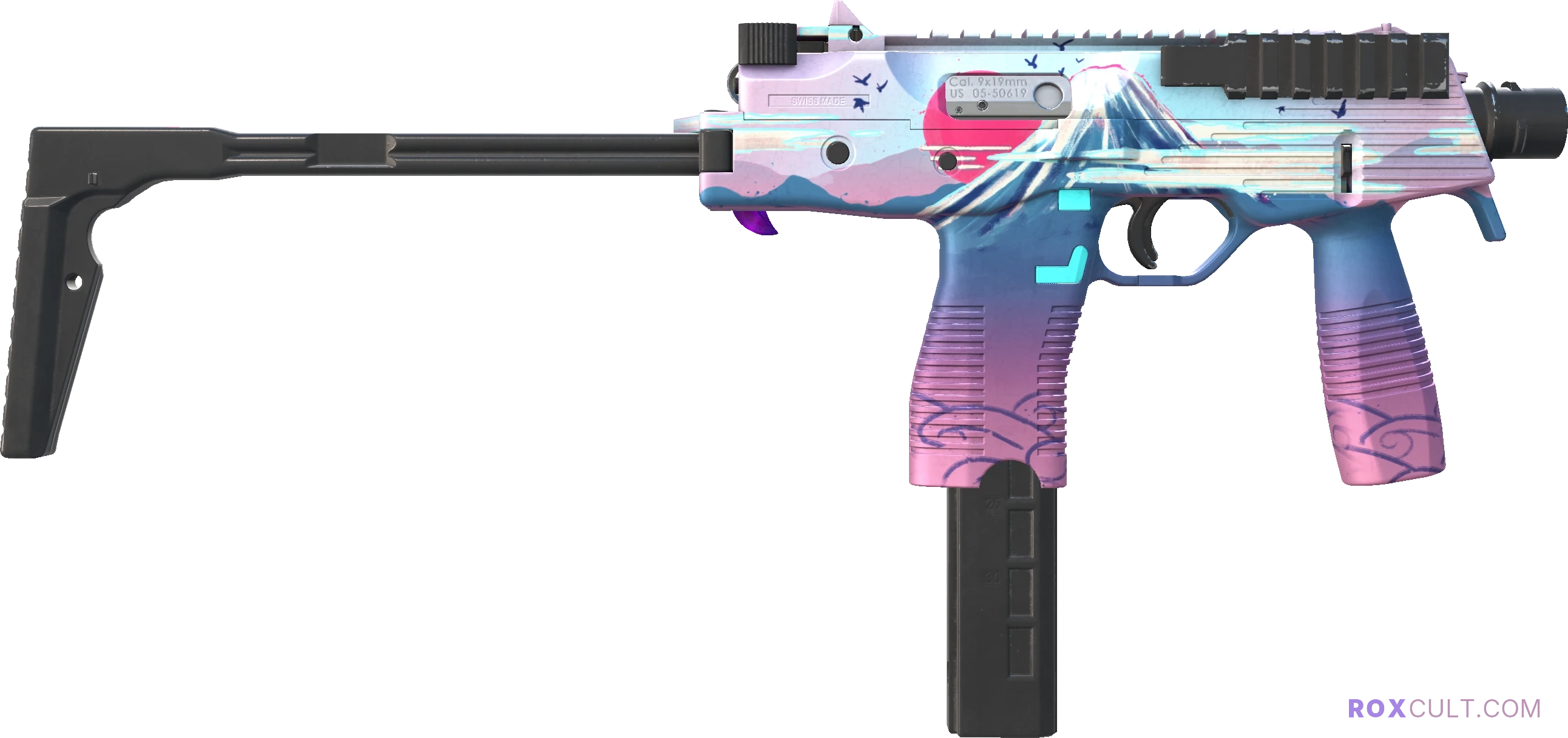 StatTrak™ MP9 | Mount Fuji (Factory New) — rox (Holo) Antwerp 2022 craft, backside view