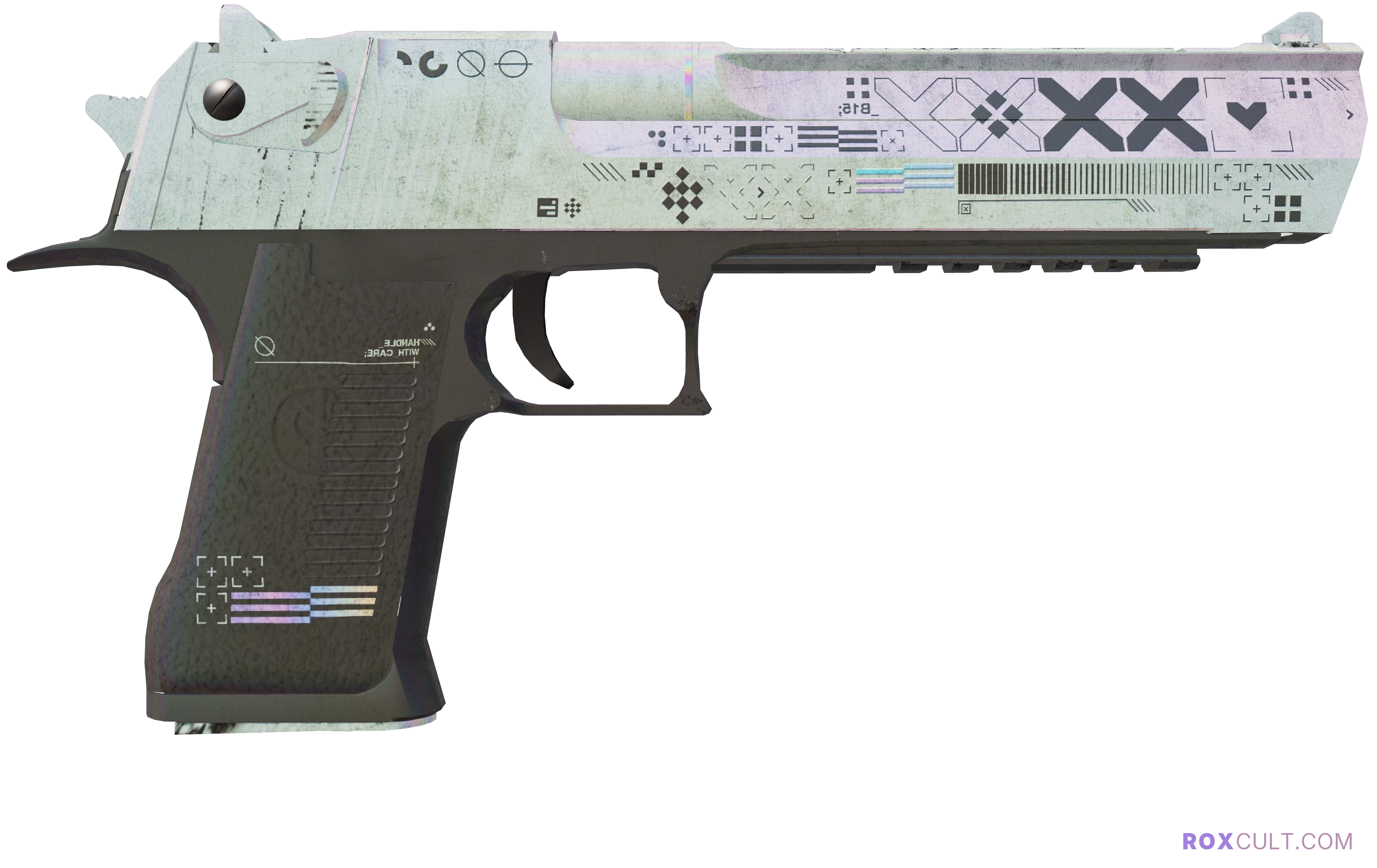 Desert Eagle | Printstream (Battle-Scarred) — rox (Holo) Antwerp 2022 craft, backside view
