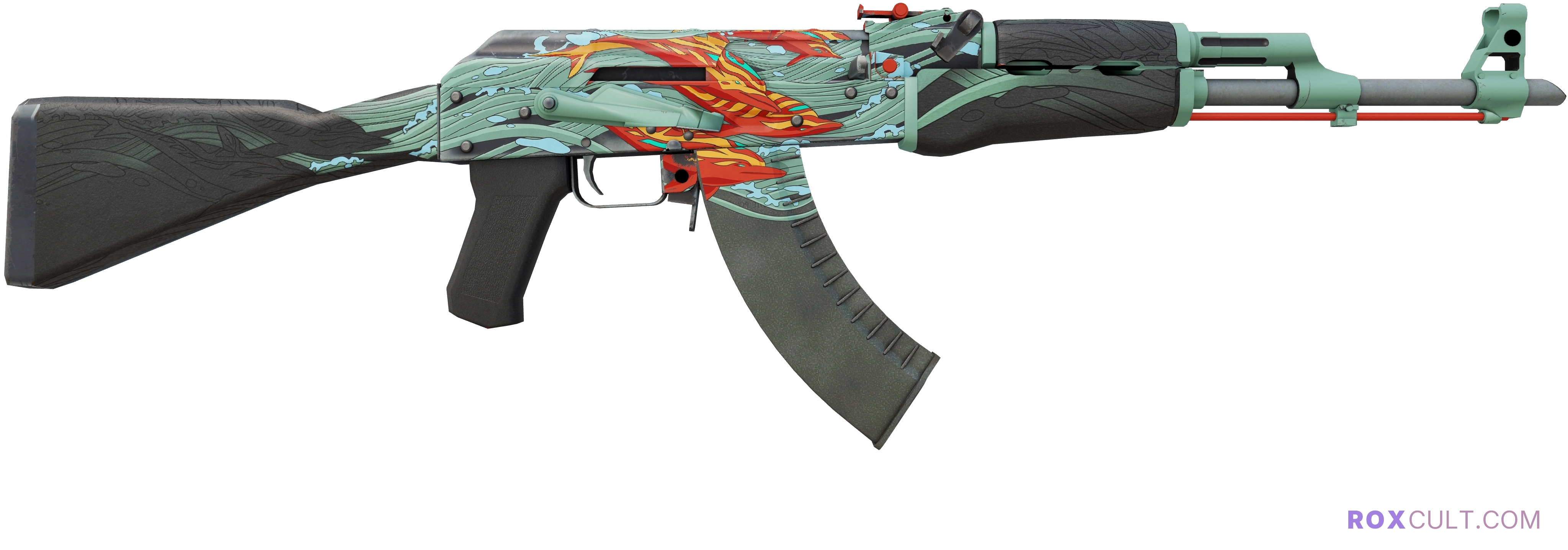 AK-47 | Aquamarine Revenge (Factory New) — rox (Holo) Antwerp 2022 craft, backside view