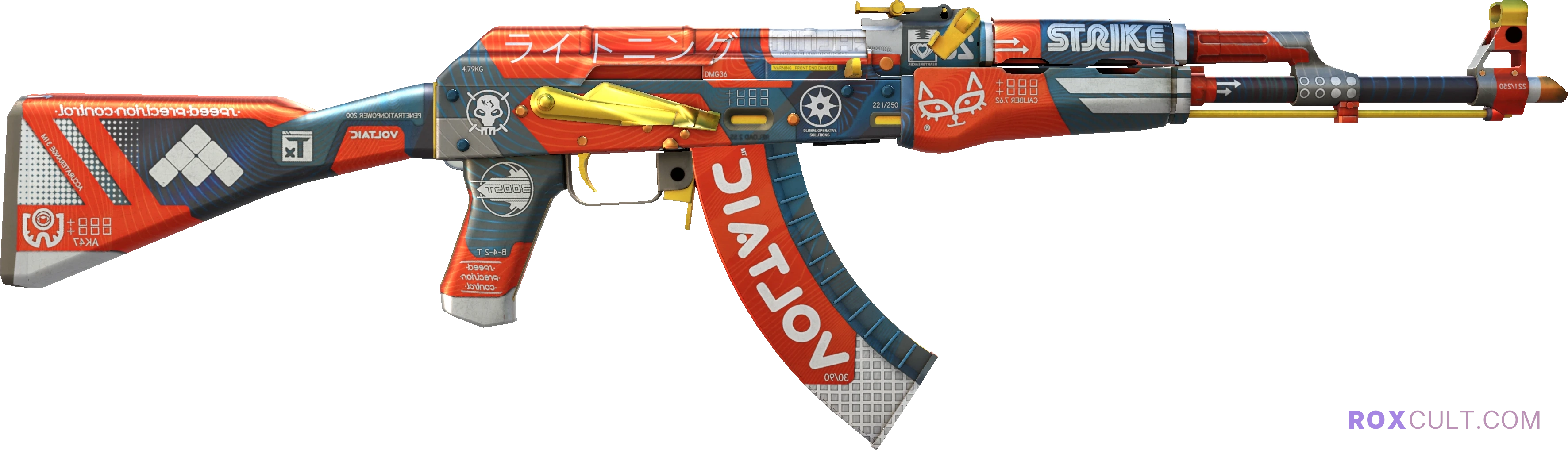 StatTrak™ AK-47 | Bloodsport (Minimal Wear) — rox (Holo) Antwerp 2022 craft, backside view
