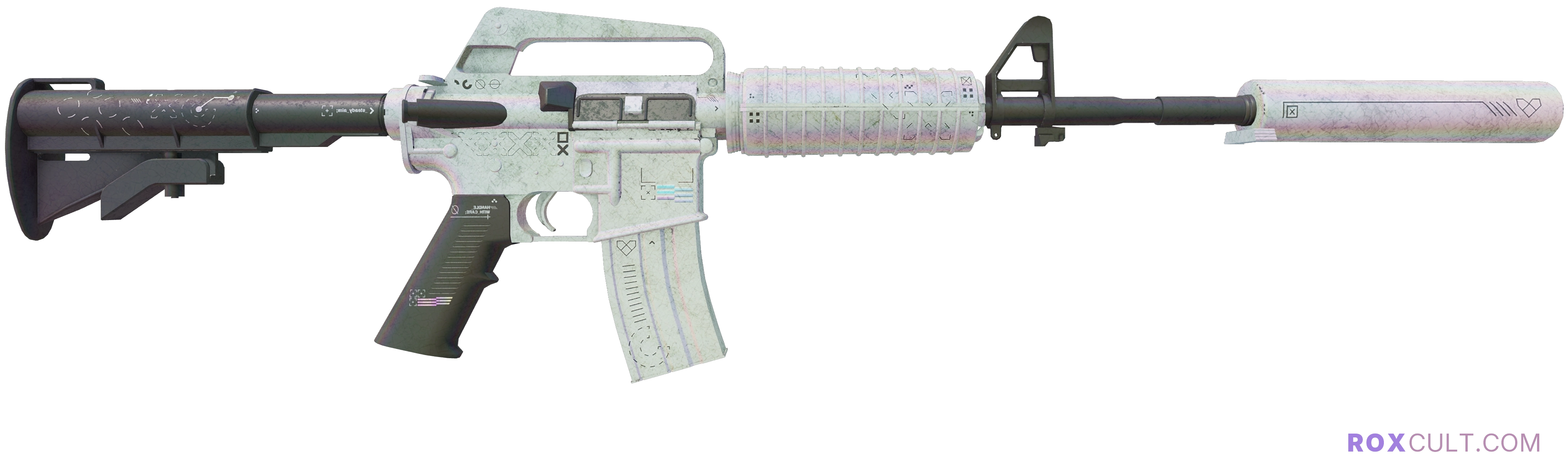 M4A1-S | Printstream (Battle-Scarred) — rox (Holo) Antwerp 2022 craft, backside view