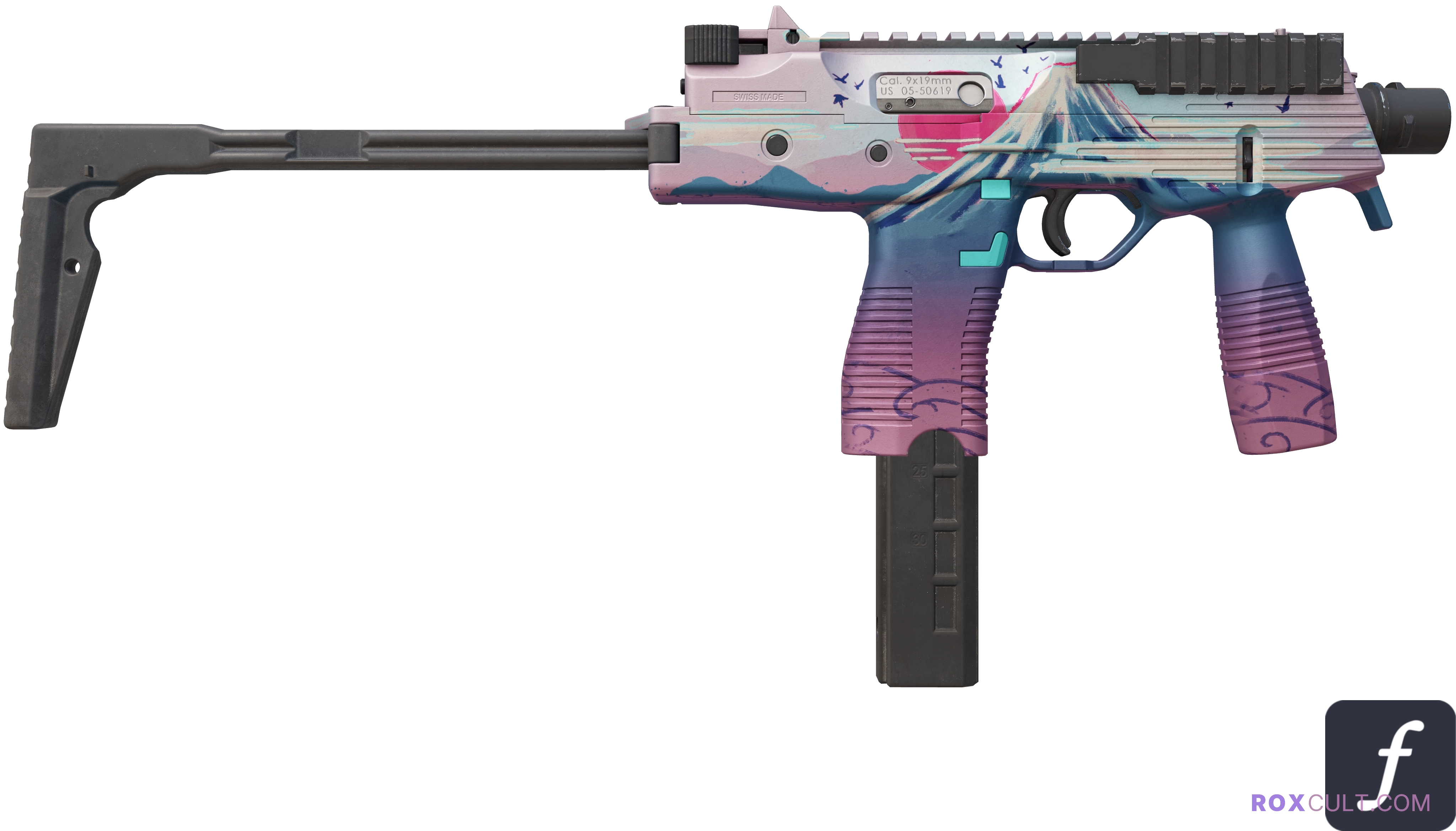 MP9 | Mount Fuji (Factory New) — rox (Holo) Antwerp 2022 craft, backside view