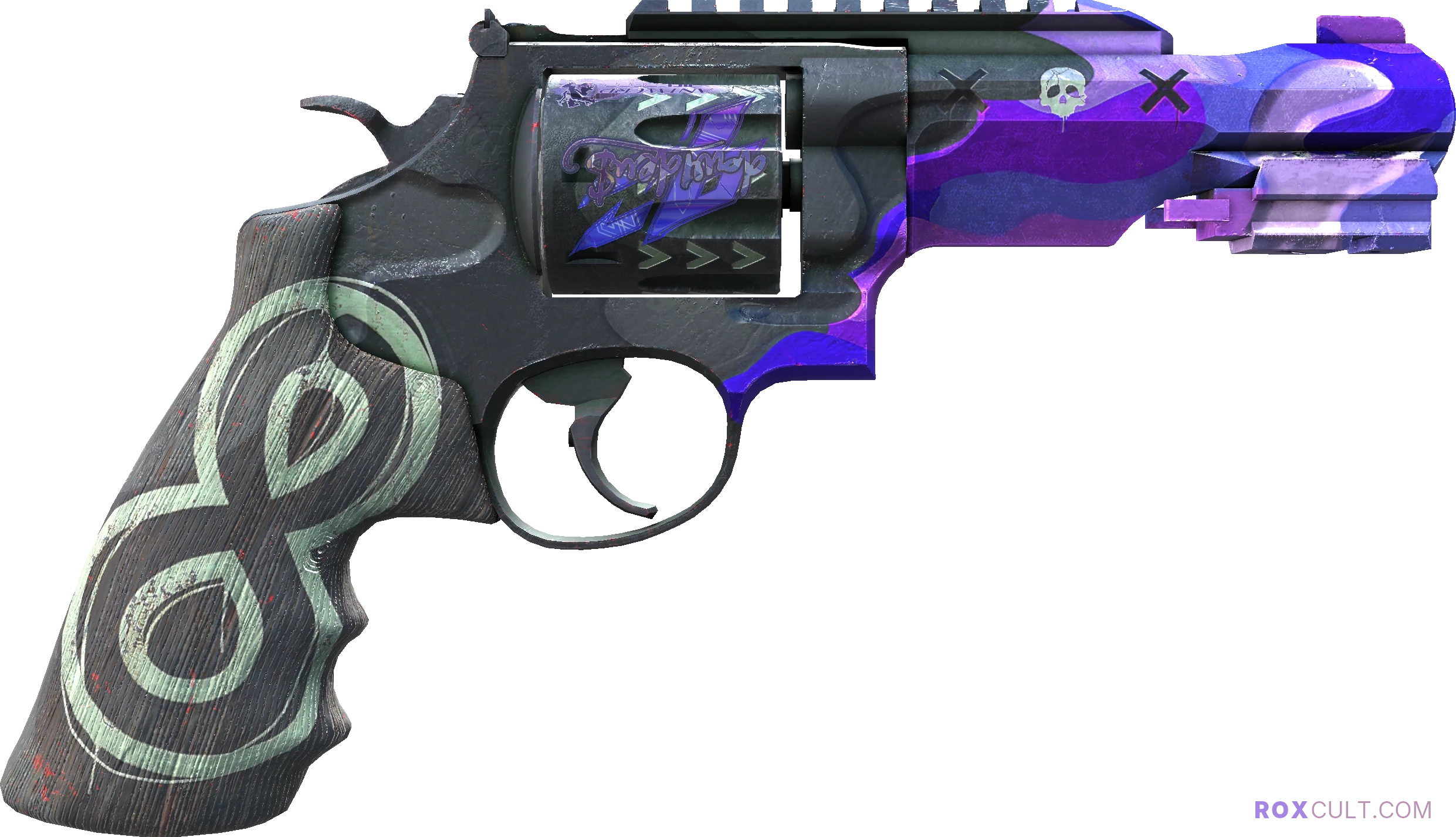 R8 Revolver | Crazy 8 (Minimal Wear) — rox (Holo) Antwerp 2022 craft, backside view