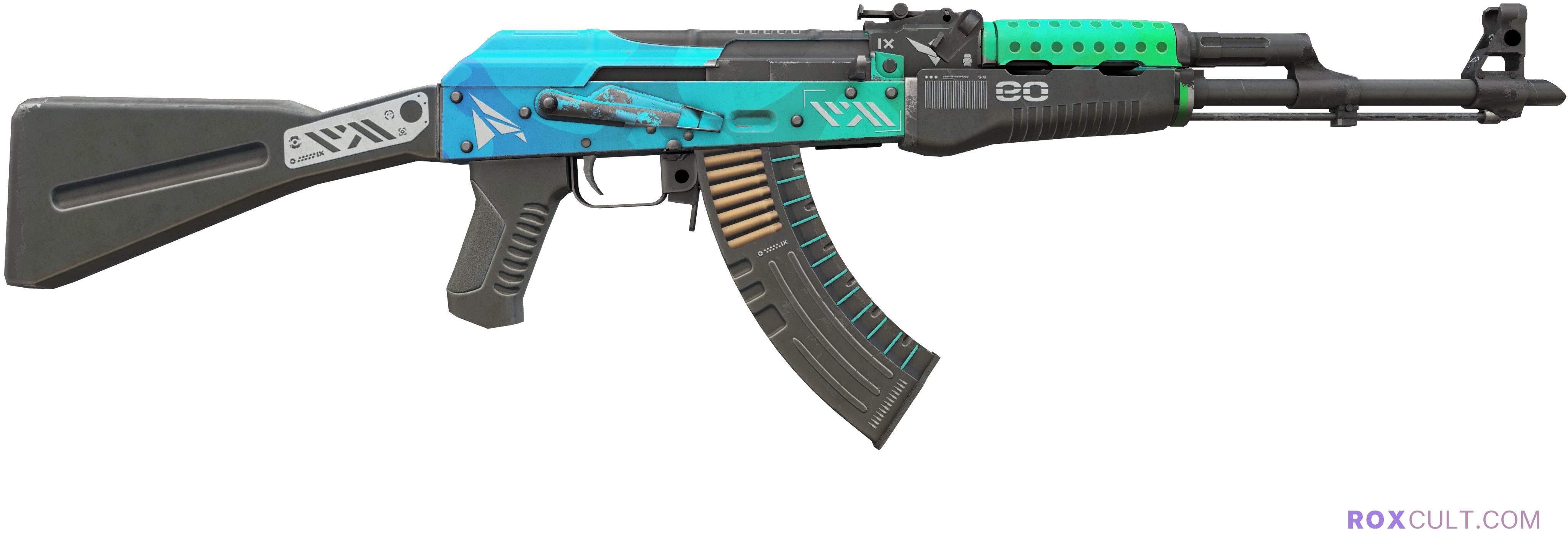StatTrak™ AK-47 | Ice Coaled (Field-Tested) — rox (Holo) Antwerp 2022 craft, backside view