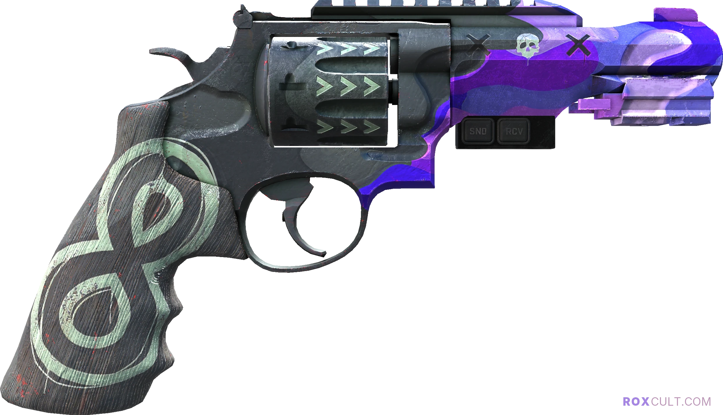 StatTrak™ R8 Revolver | Crazy 8 (Factory New) — rox (Holo) Antwerp 2022 craft, backside view
