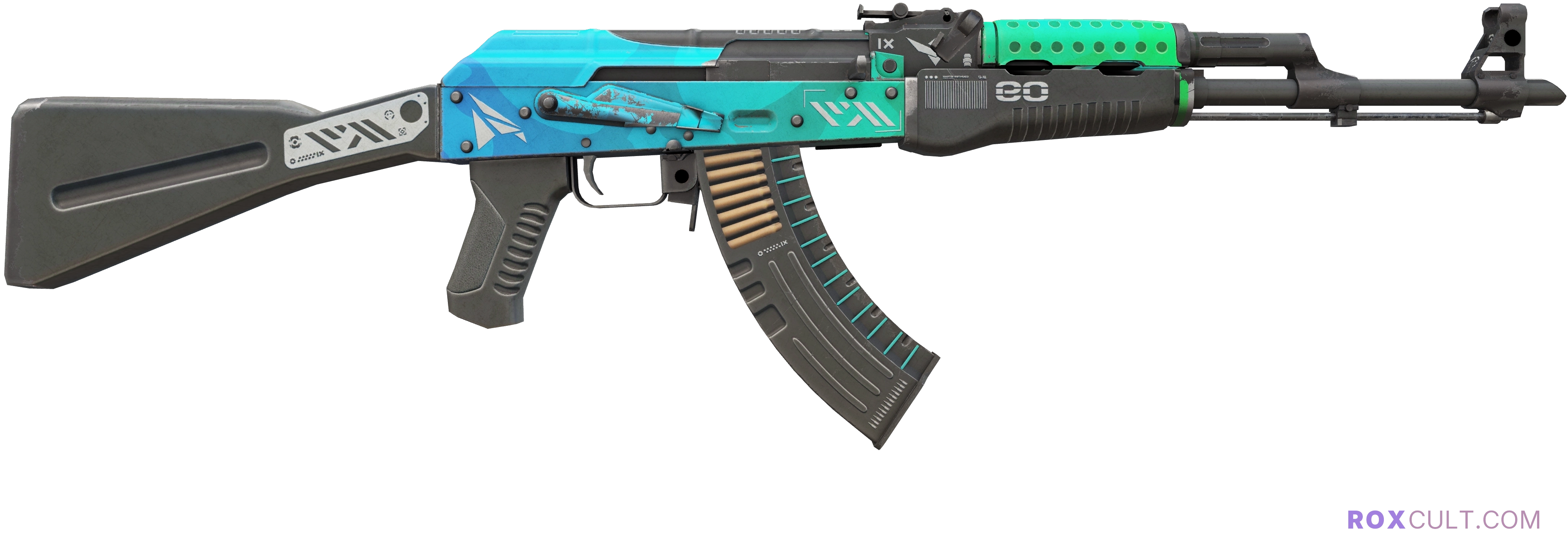 StatTrak™ AK-47 | Ice Coaled (Field-Tested) — rox (Holo) Antwerp 2022 craft, backside view