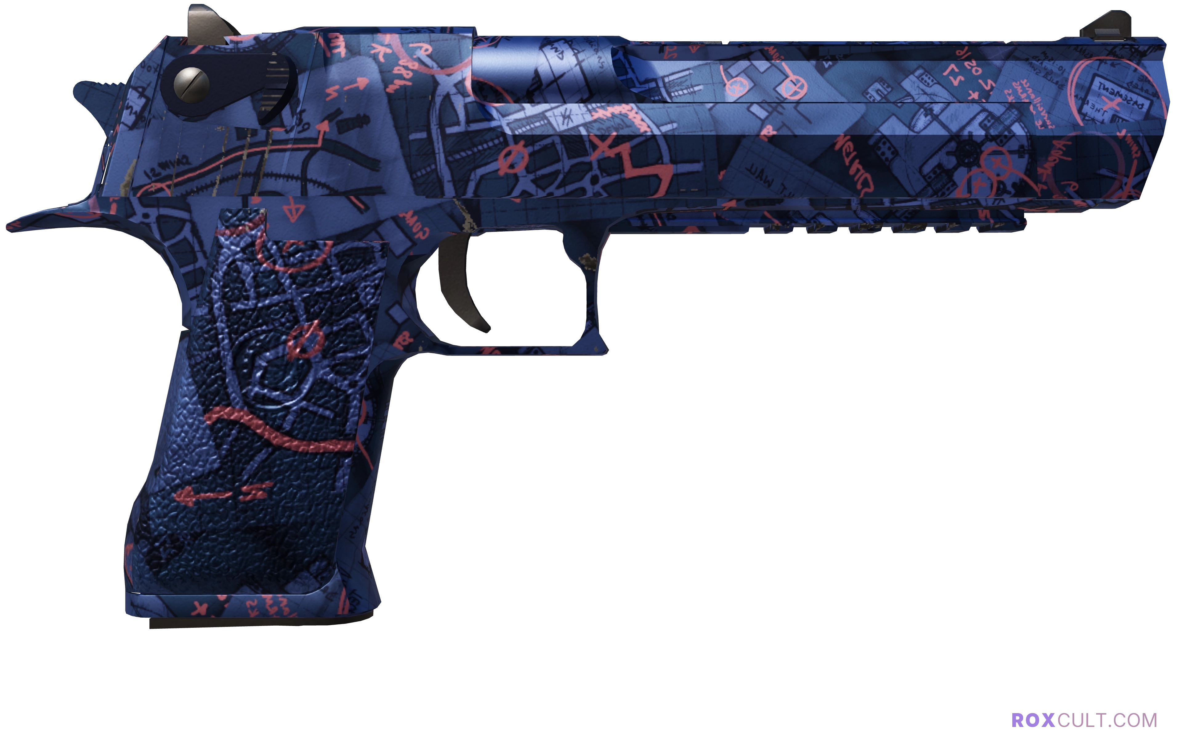 Desert Eagle | Night Heist (Factory New) — rox (Holo) Antwerp 2022 craft, backside view