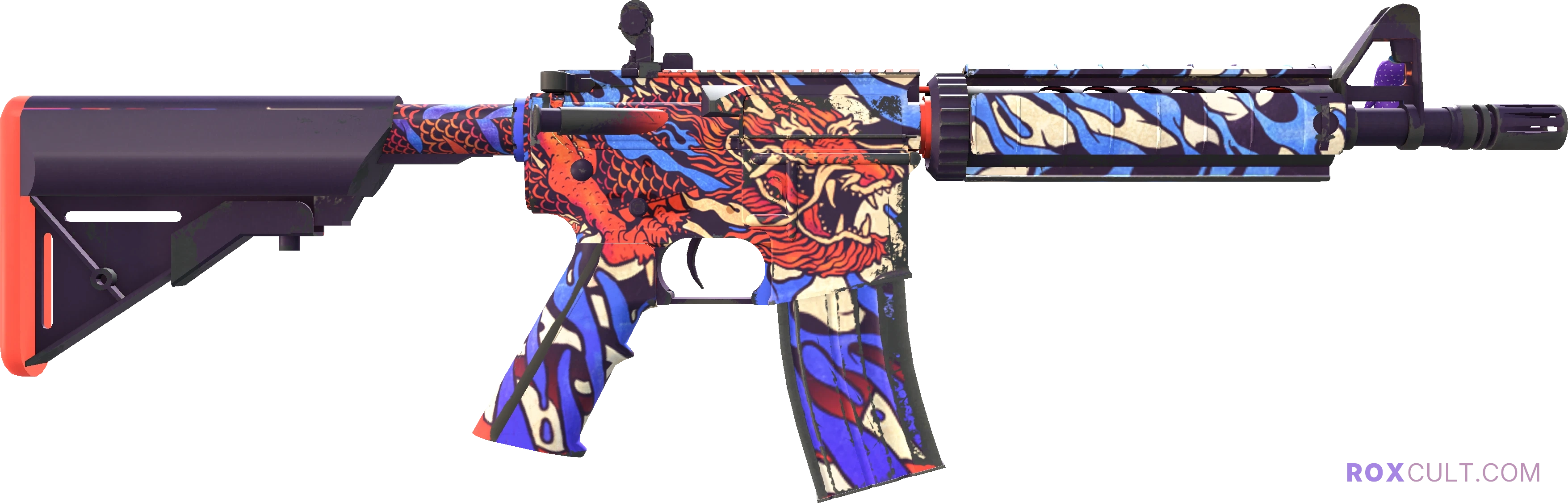StatTrak™ M4A4 | 龍王 (Dragon King) (Factory New) — rox (Holo) Antwerp 2022 craft, backside view