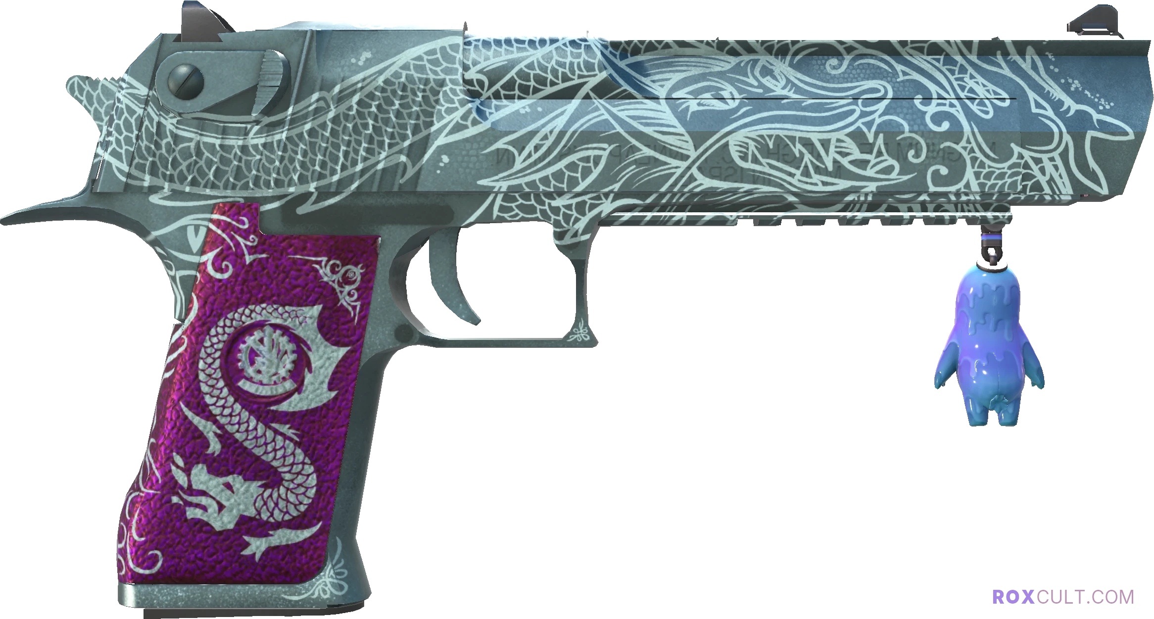 Desert Eagle | Kumicho Dragon (Minimal Wear) — rox (Holo) Antwerp 2022 craft, backside view