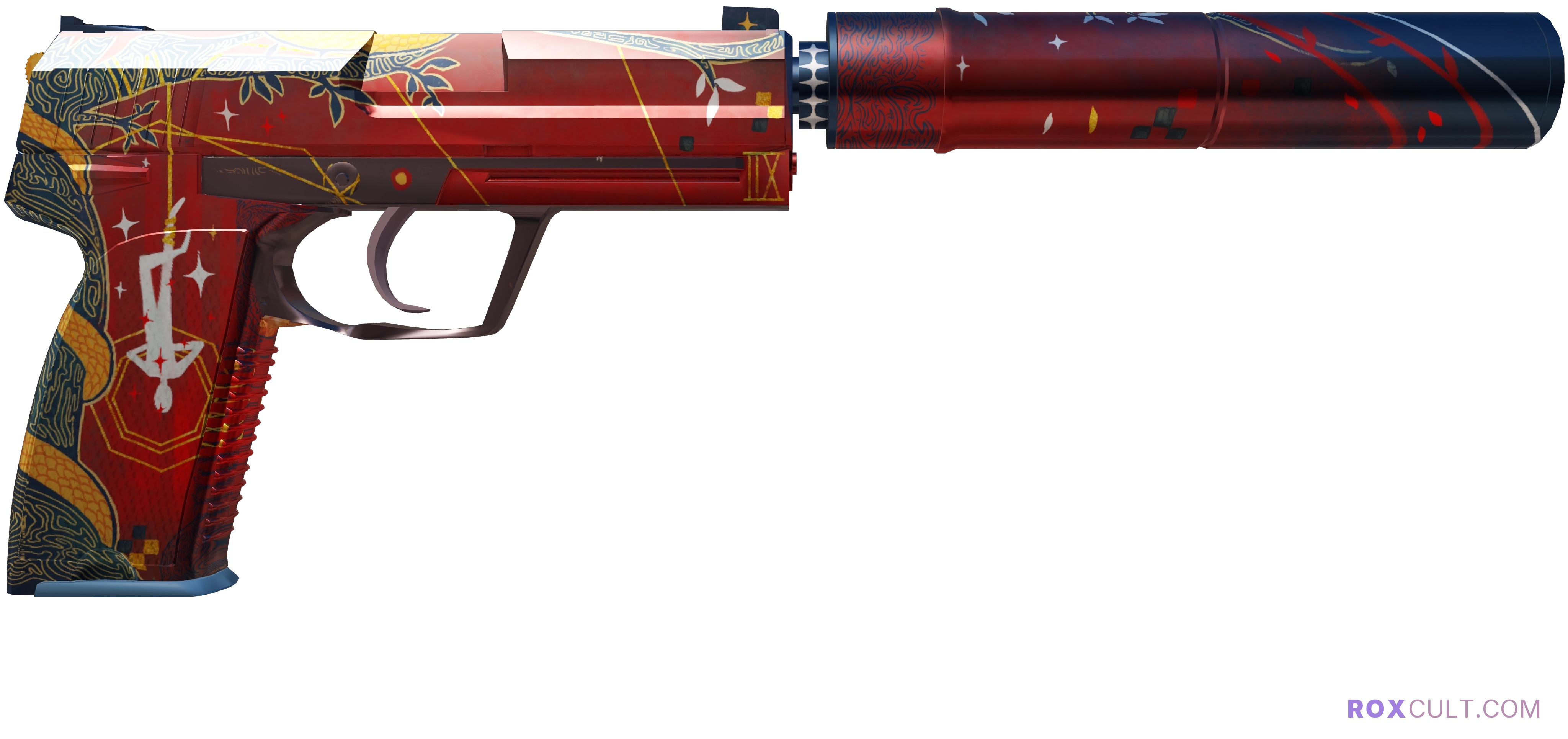 USP-S | The Traitor (Factory New) — rox (Holo) Antwerp 2022 craft, backside view