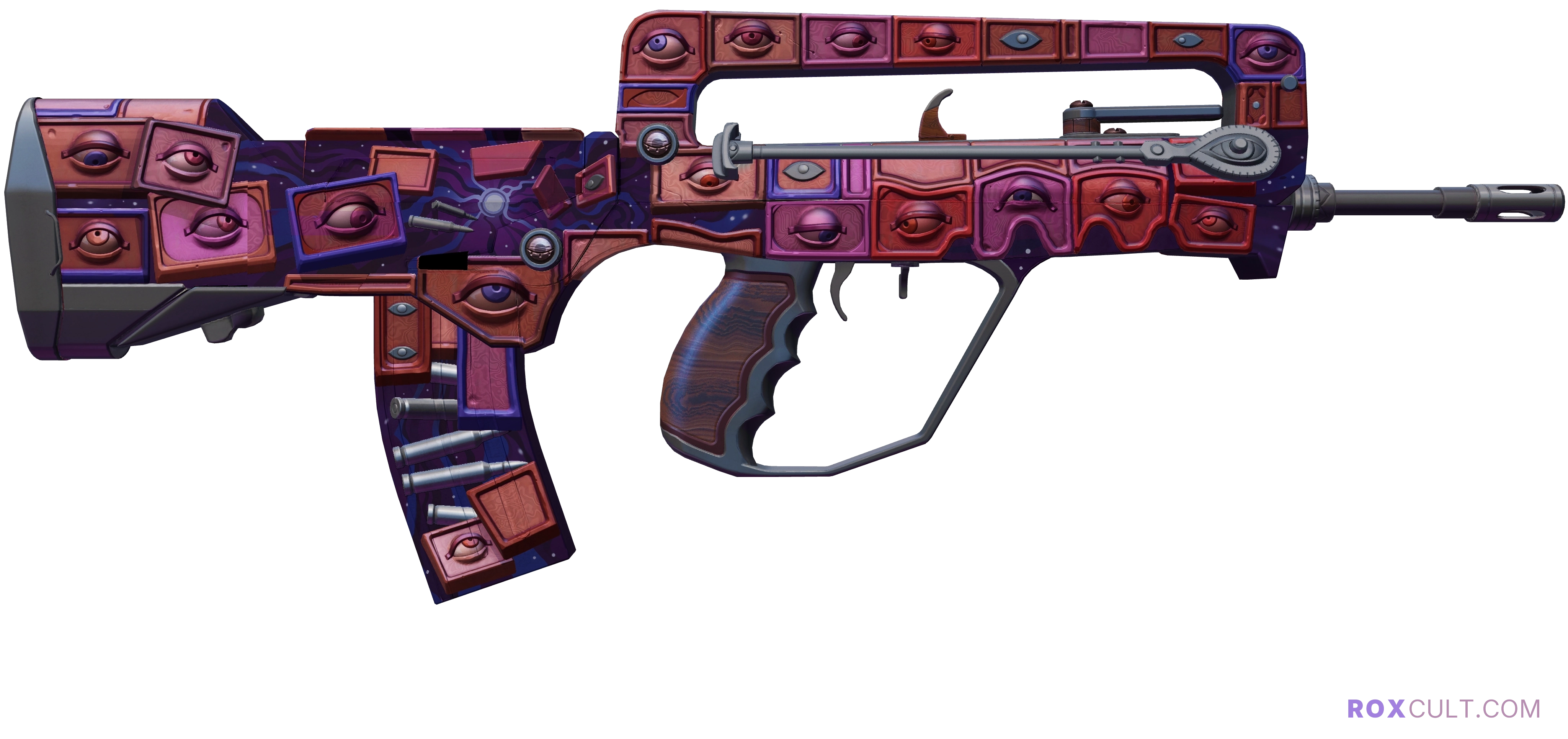 FAMAS | Rapid Eye Movement (Minimal Wear) — rox (Holo) Antwerp 2022 craft, backside view