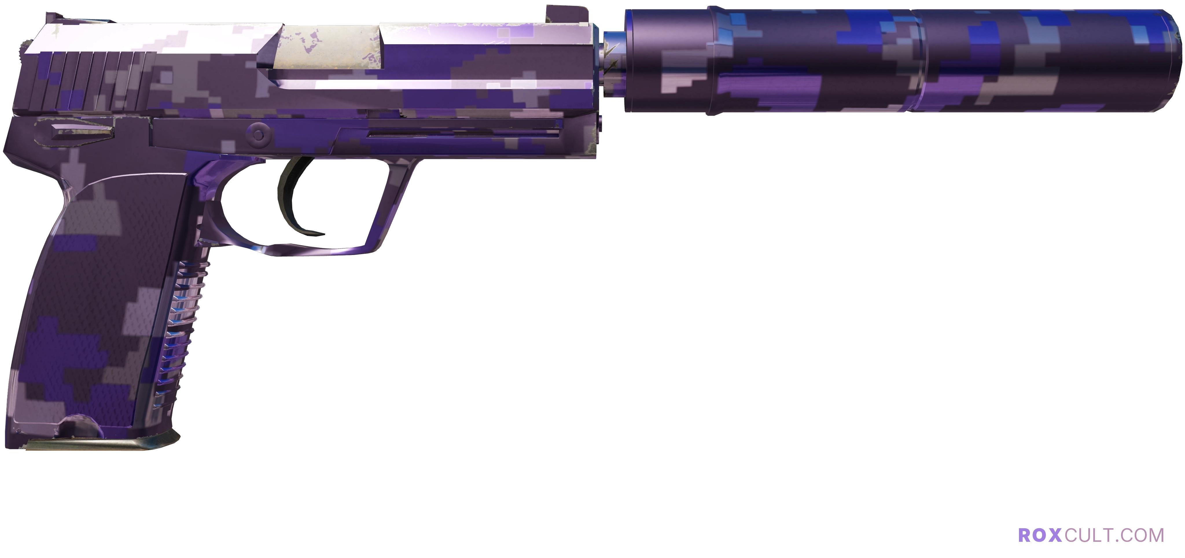 USP-S | Purple DDPAT (Factory New) — rox (Holo) Antwerp 2022 craft, backside view