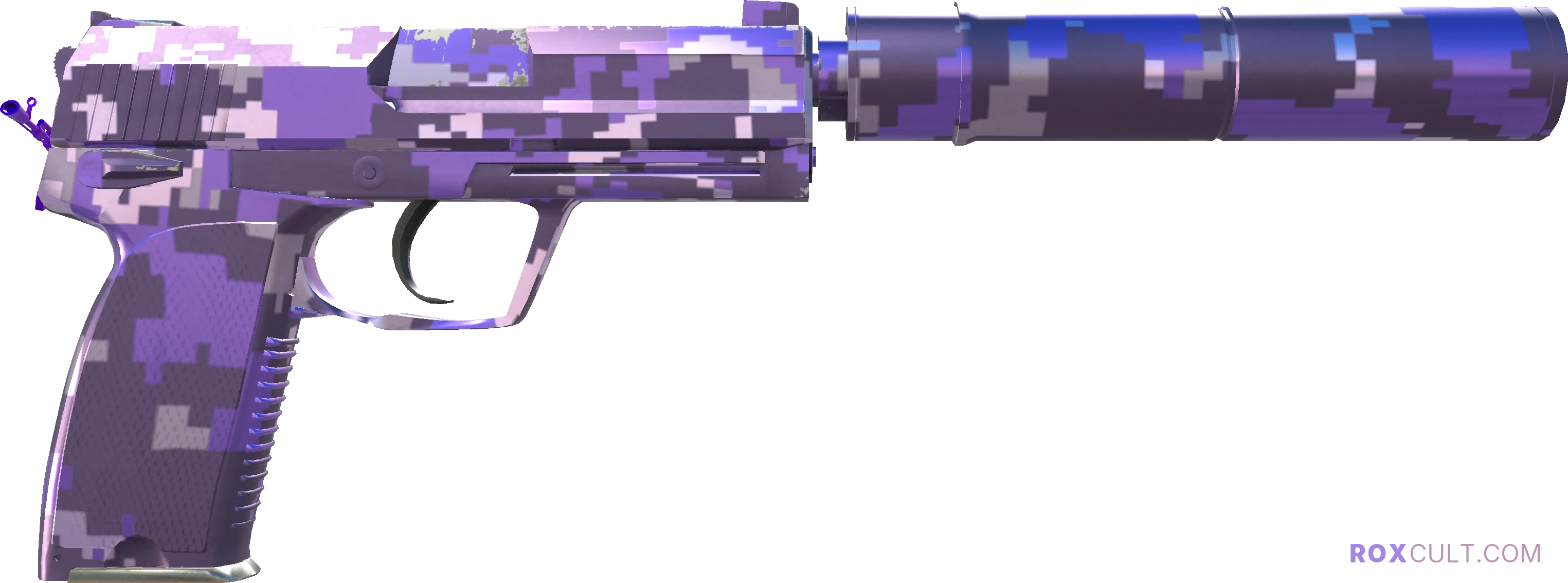 USP-S | Purple DDPAT (Factory New) — rox (Holo) Antwerp 2022 craft, backside view