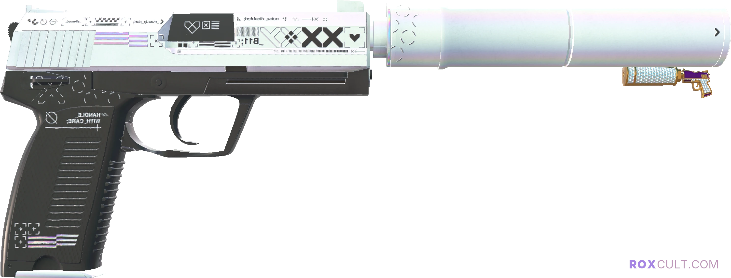 USP-S | Printstream (Factory New) — rox (Holo) Antwerp 2022 craft, backside view