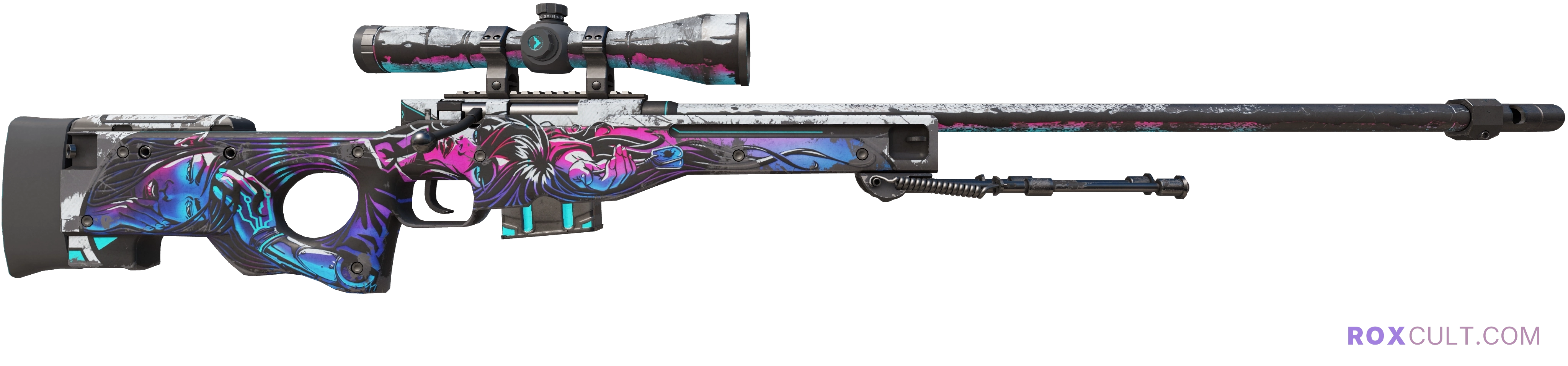 AWP | Neo-Noir (Battle-Scarred) — rox (Holo) Antwerp 2022 craft, backside view