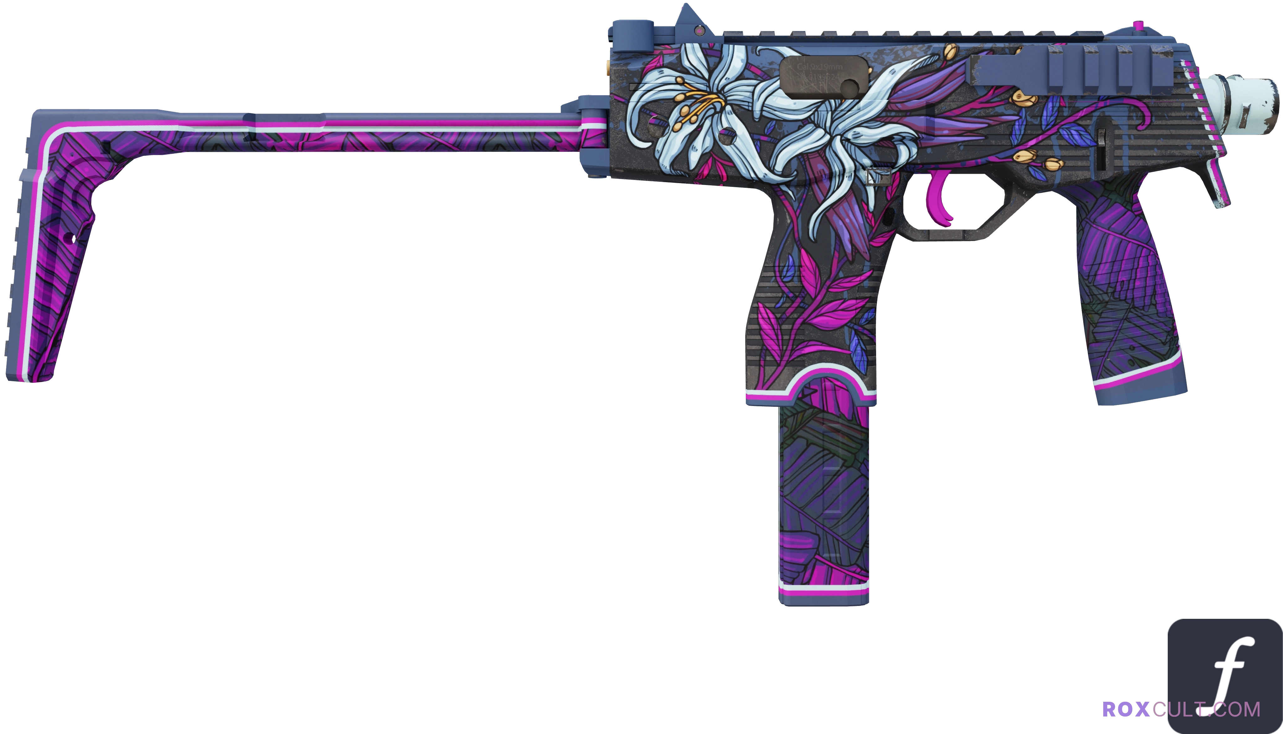 MP9 | Wild Lily (Minimal Wear) — rox (Holo) Antwerp 2022 craft, backside view