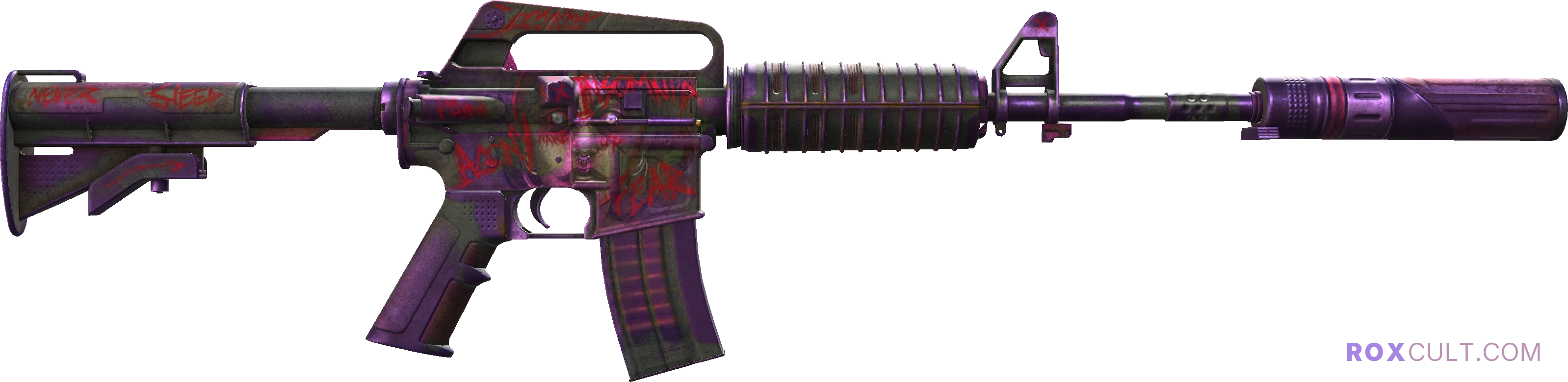 StatTrak™ M4A1-S | Night Terror (Battle-Scarred) — rox (Holo) Antwerp 2022 craft, backside view