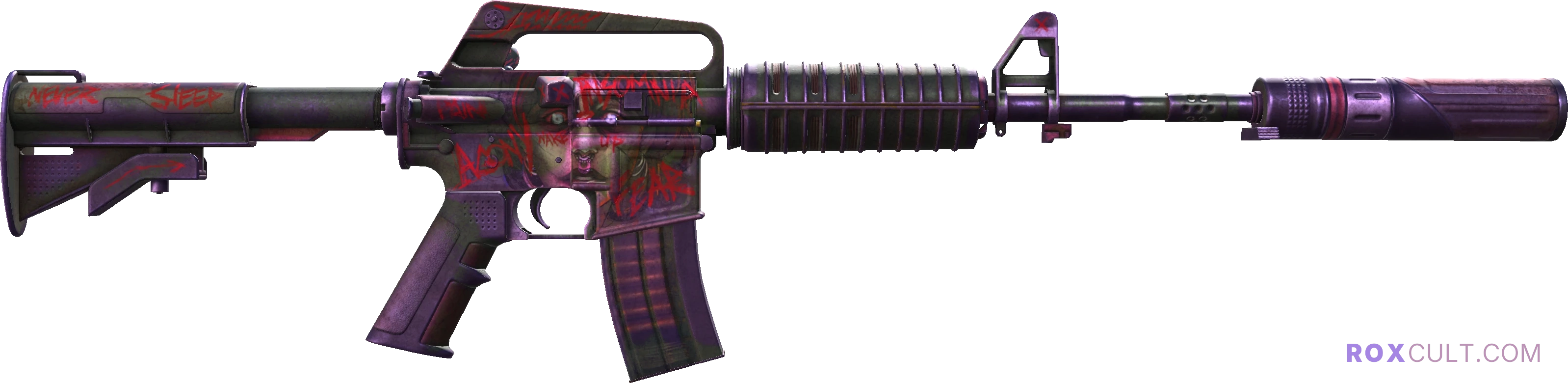 StatTrak™ M4A1-S | Night Terror (Battle-Scarred) — rox (Holo) Antwerp 2022 craft, backside view