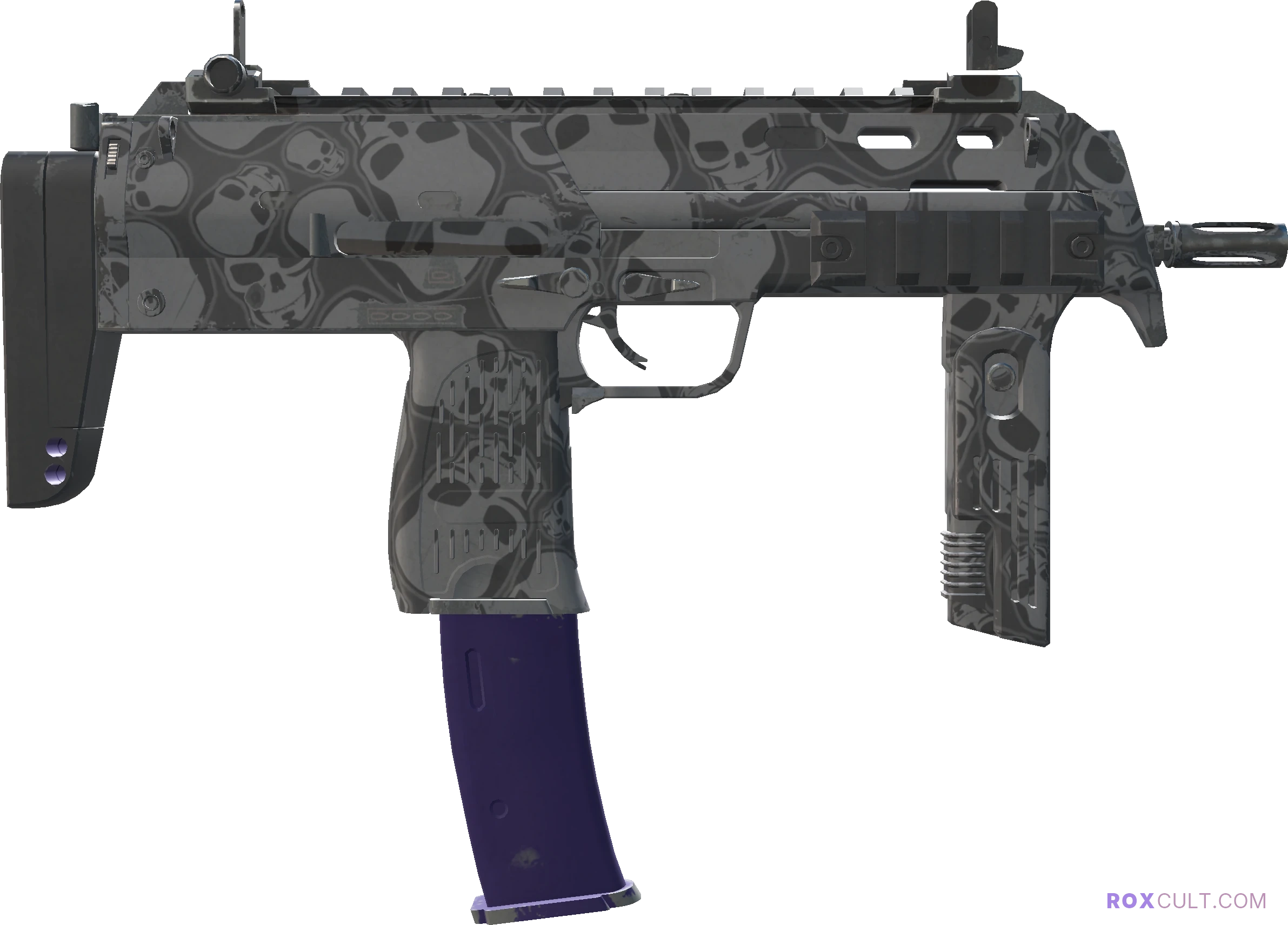 StatTrak™ MP7 | Skulls (Minimal Wear) — rox (Holo) Antwerp 2022 craft, backside view