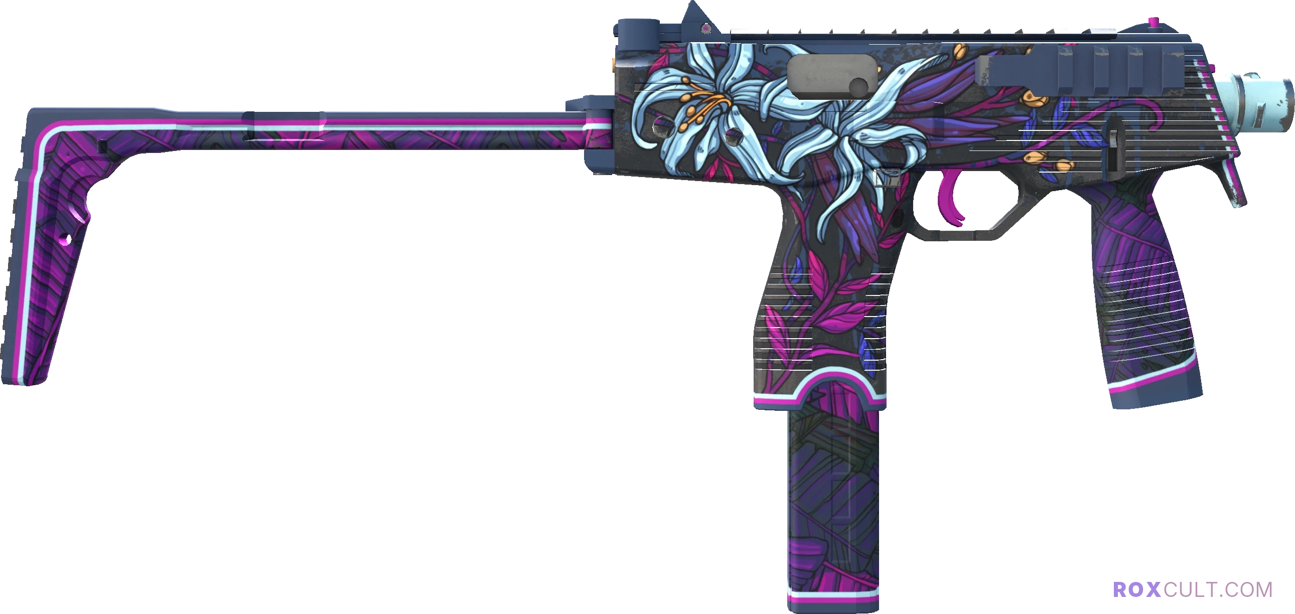 MP9 | Wild Lily (Minimal Wear) — rox (Holo) Antwerp 2022 craft, backside view