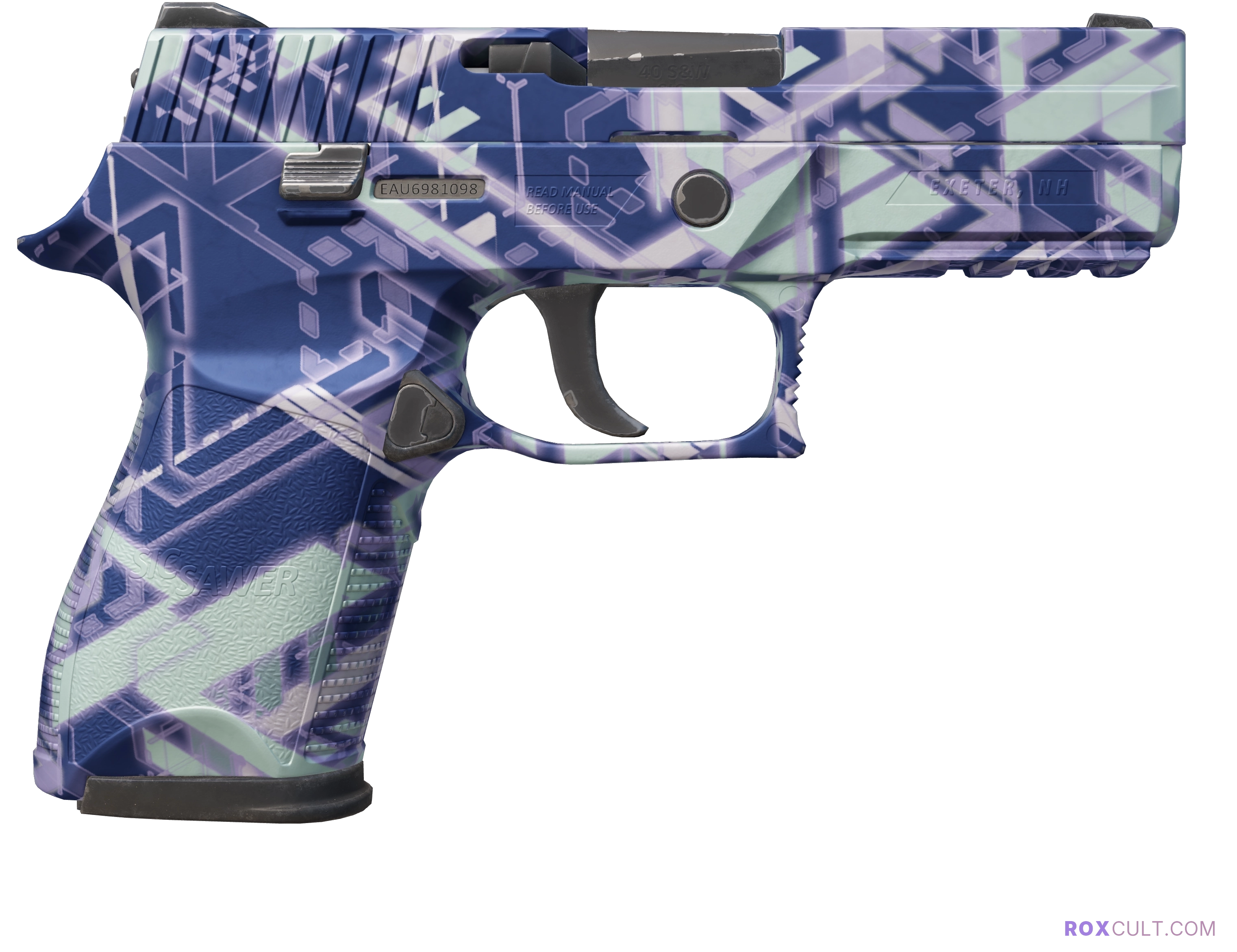 Souvenir P250 | Digital Architect (Factory New) — rox (Holo) Antwerp 2022 craft, backside view
