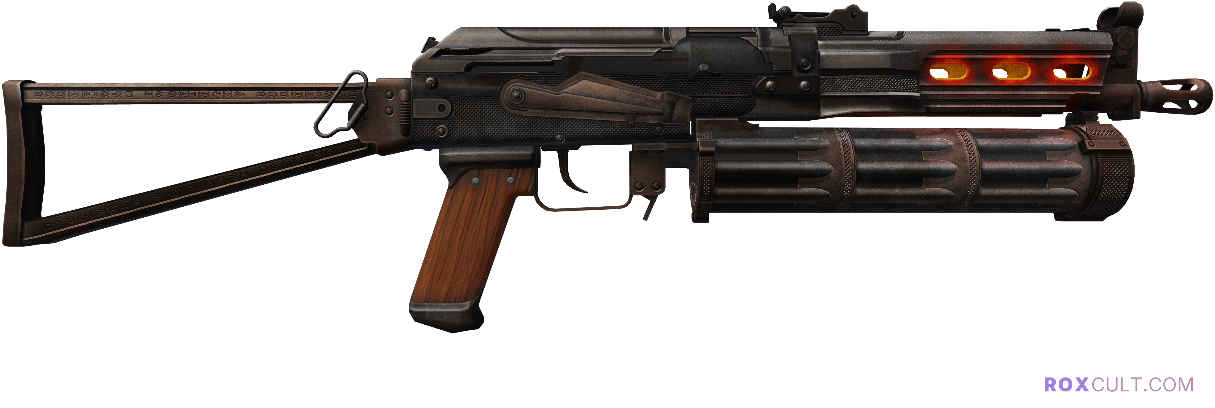 PP-Bizon | Runic (Well-Worn) — rox (Holo) Antwerp 2022 craft, backside view