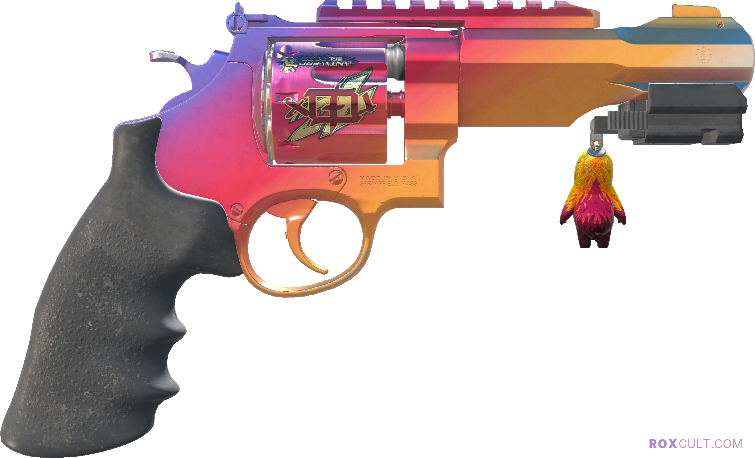R8 Revolver | Fade (Factory New) — rox (Holo) Antwerp 2022 craft, backside view