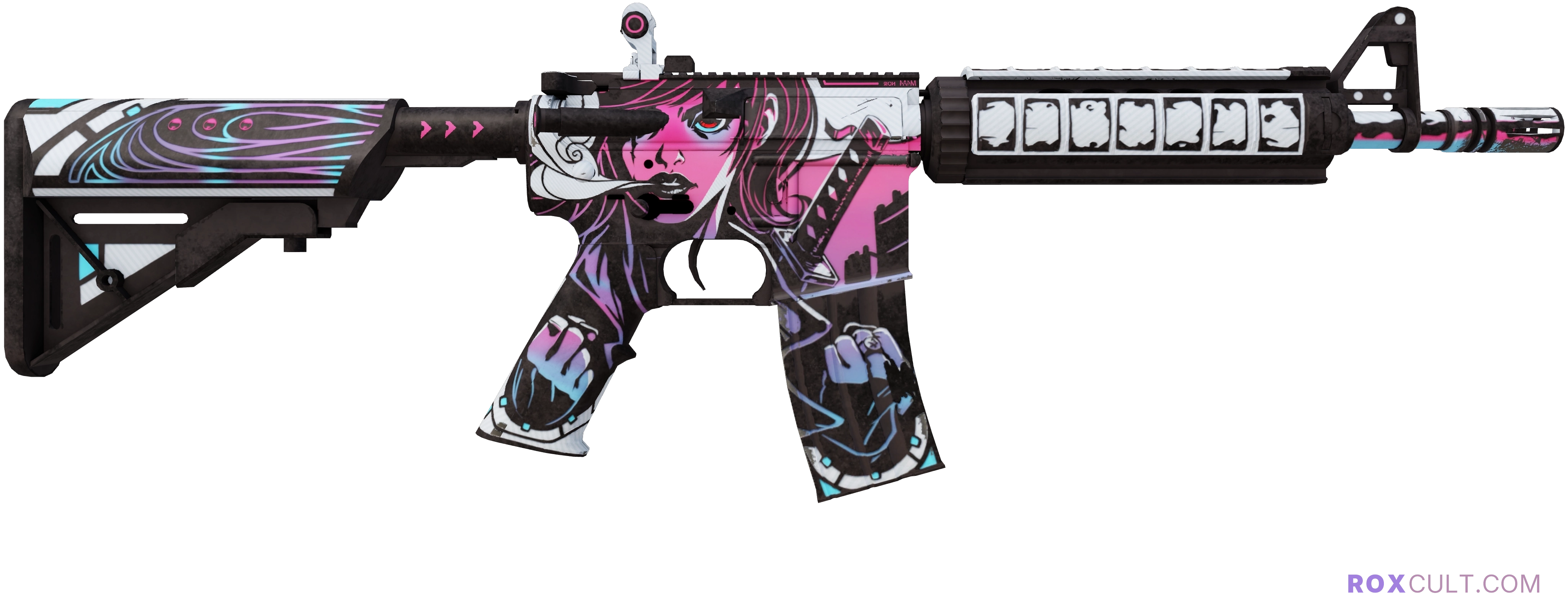 M4A4 | Neo-Noir (Factory New) — rox (Holo) Antwerp 2022 craft, backside view