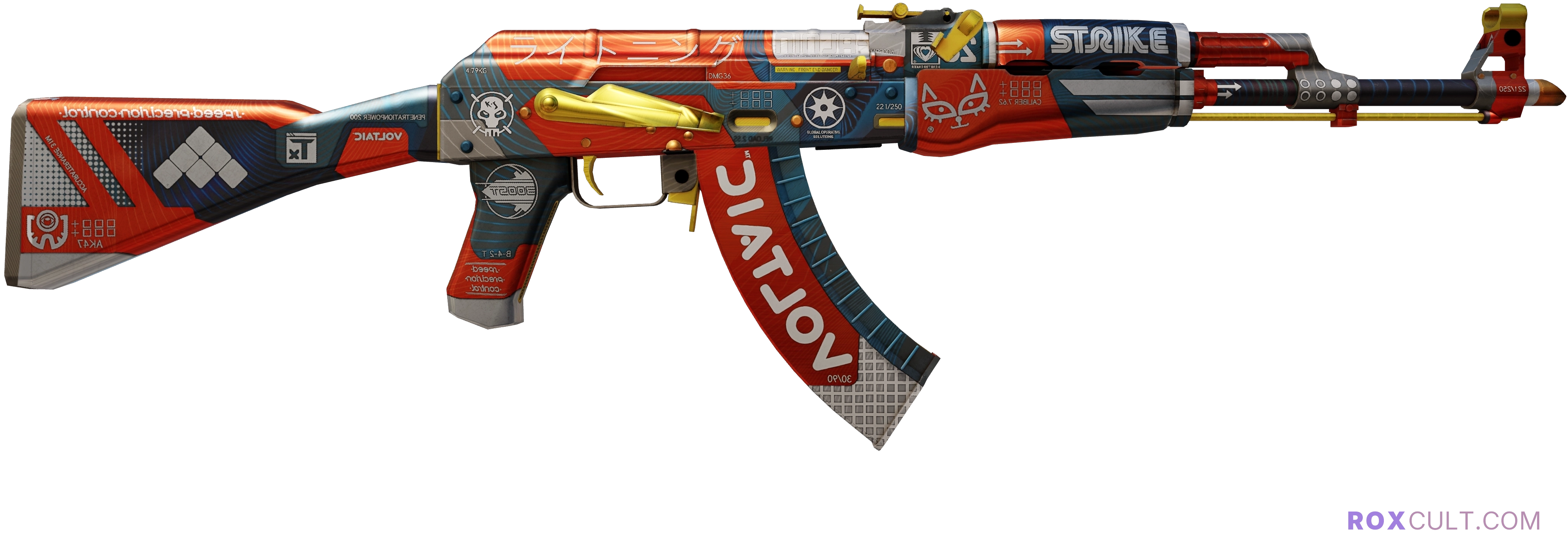 StatTrak™ AK-47 | Bloodsport (Factory New) — rox (Holo) Antwerp 2022 craft, backside view