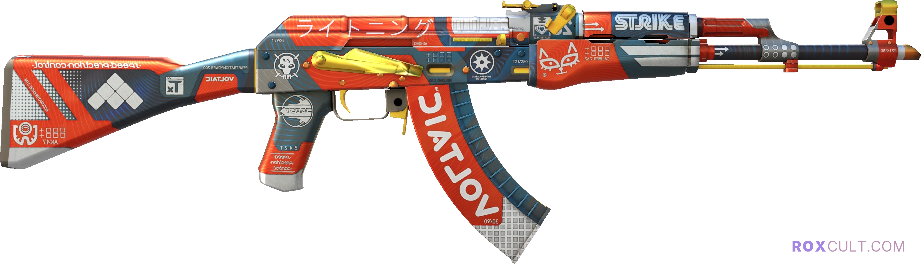 AK-47 | Bloodsport (Minimal Wear) — rox (Holo) Antwerp 2022 craft, backside view