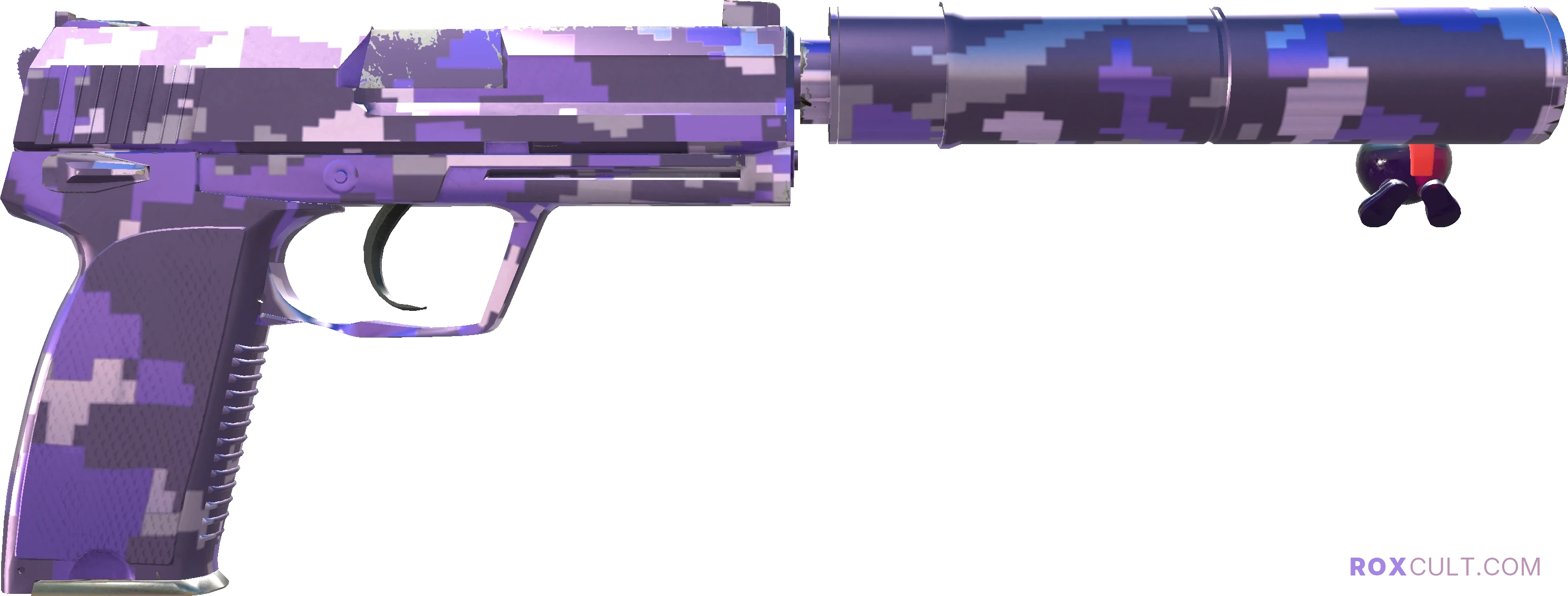 USP-S | Purple DDPAT (Factory New) — rox (Holo) Antwerp 2022 craft, backside view