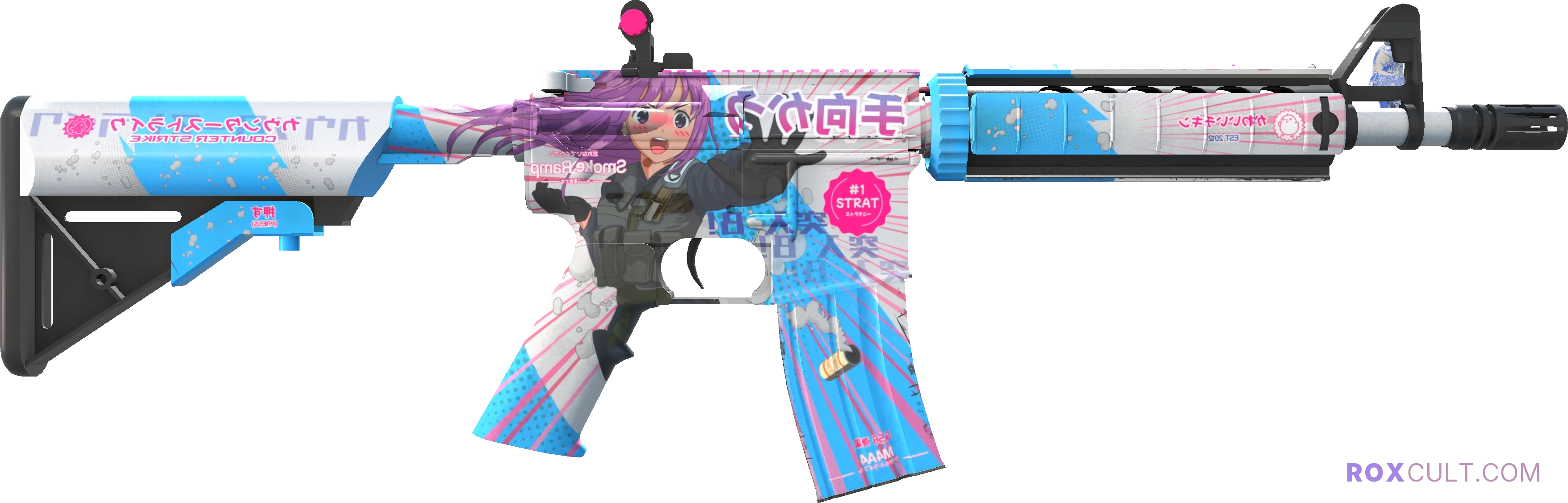 M4A4 | Temukau (Minimal Wear) — rox (Holo) Antwerp 2022 craft, backside view