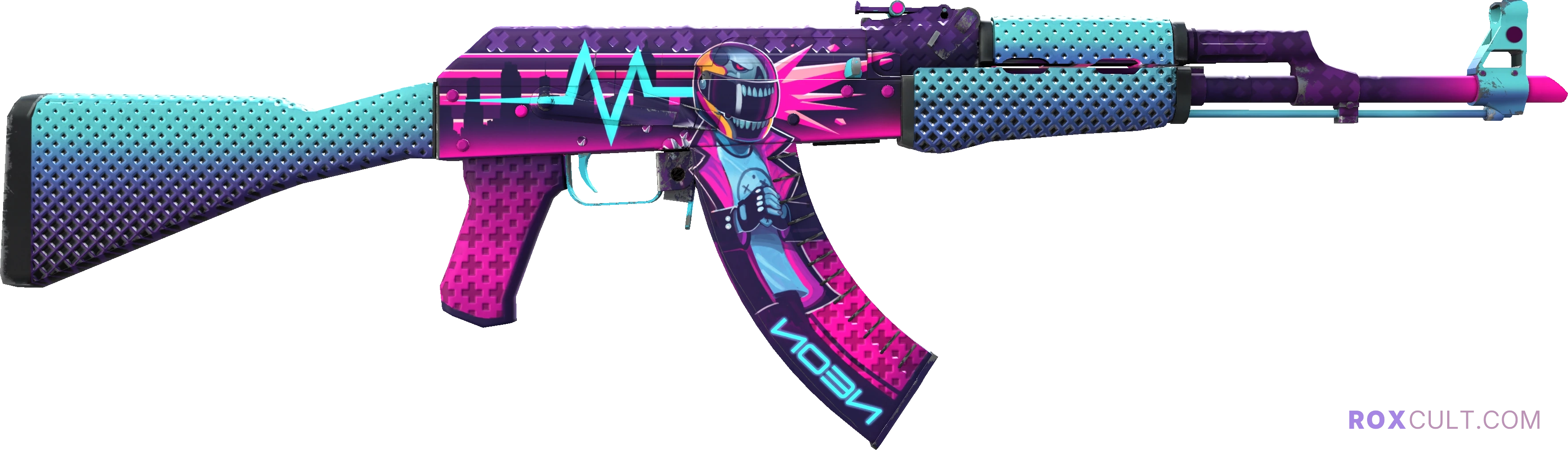 StatTrak™ AK-47 | Neon Rider (Factory New) — rox (Holo) Antwerp 2022 craft, backside view