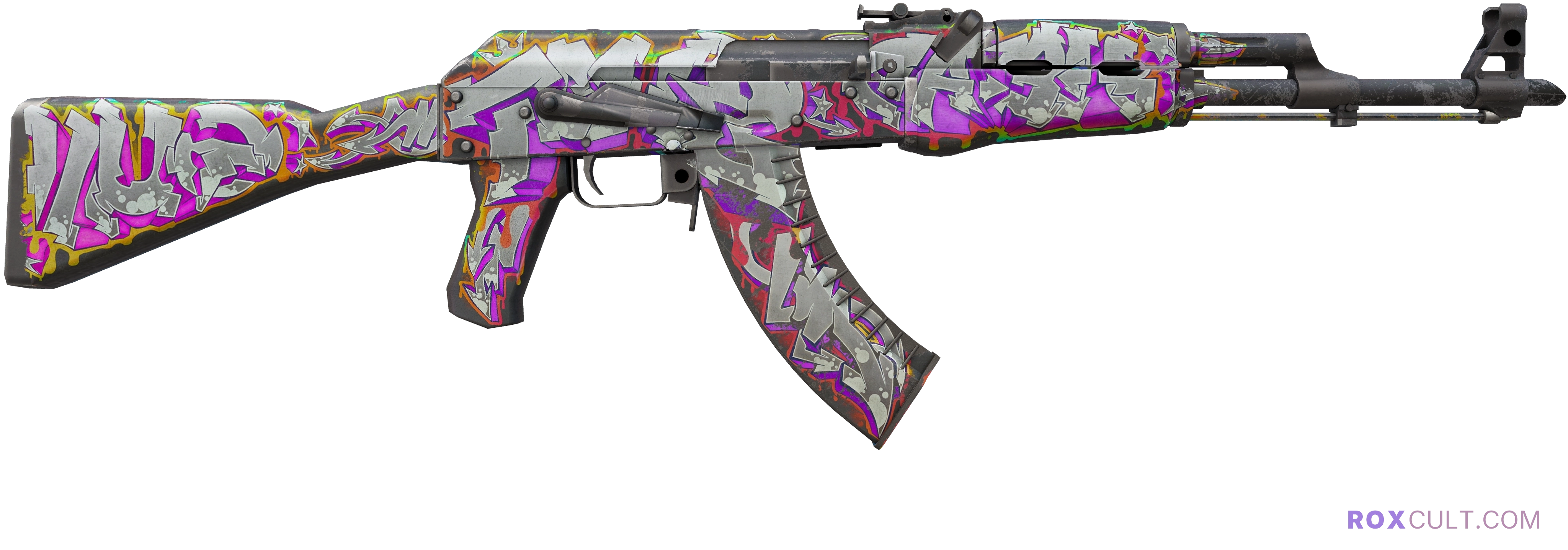 StatTrak™ AK-47 | Head Shot (Well-Worn) — rox (Holo) Antwerp 2022 craft, backside view