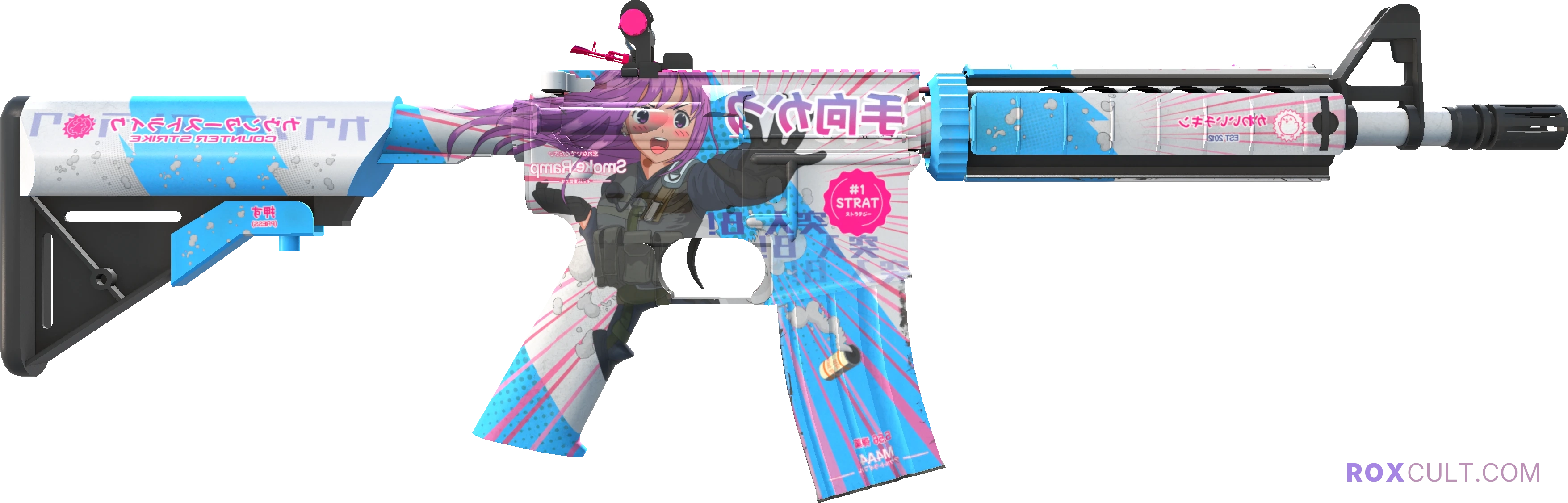 M4A4 | Temukau (Factory New) — rox (Holo) Antwerp 2022 craft, backside view