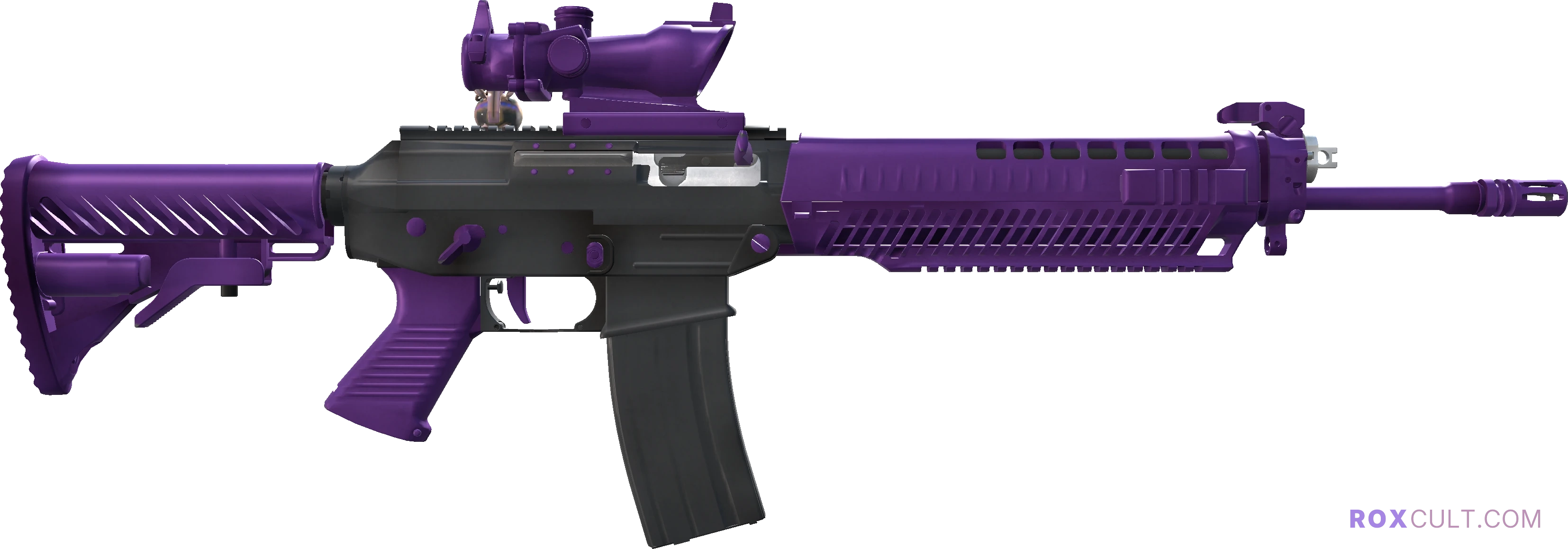 SG 553 | Ultraviolet (Factory New) — rox (Holo) Antwerp 2022 craft, backside view