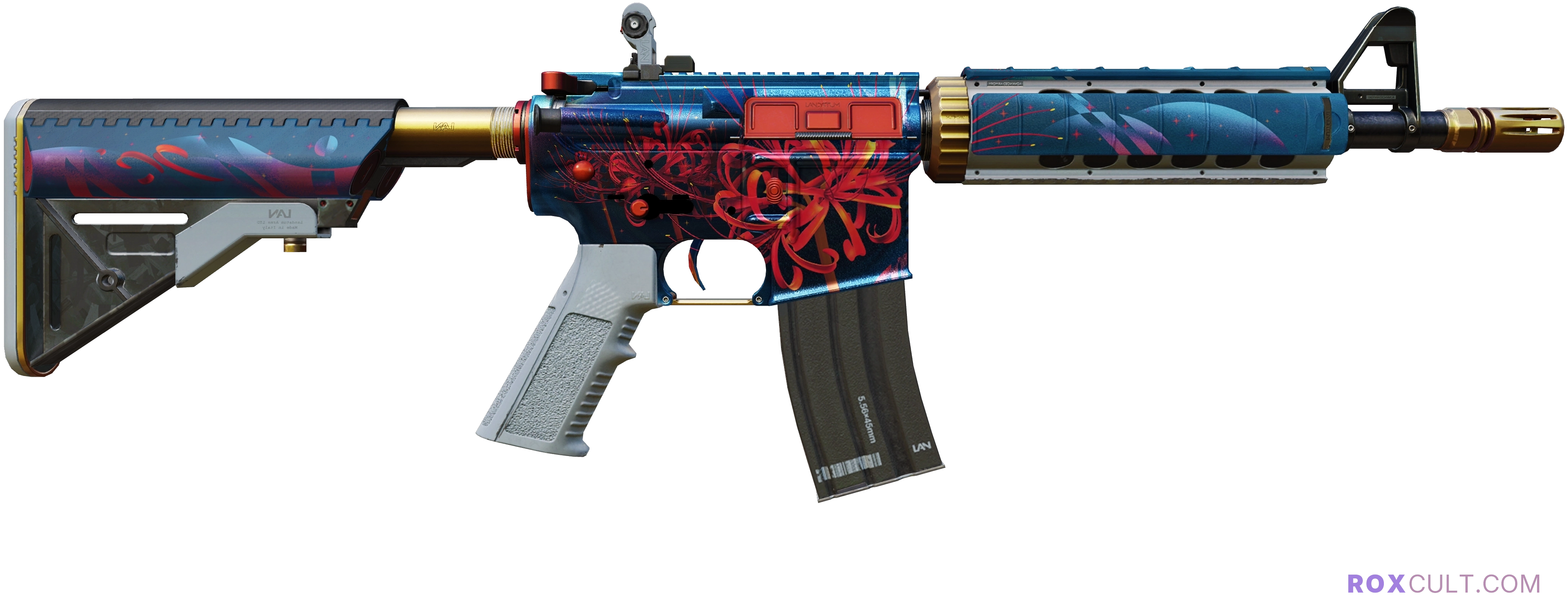 M4A4 | Spider Lily (Factory New) — rox (Holo) Antwerp 2022 craft, backside view