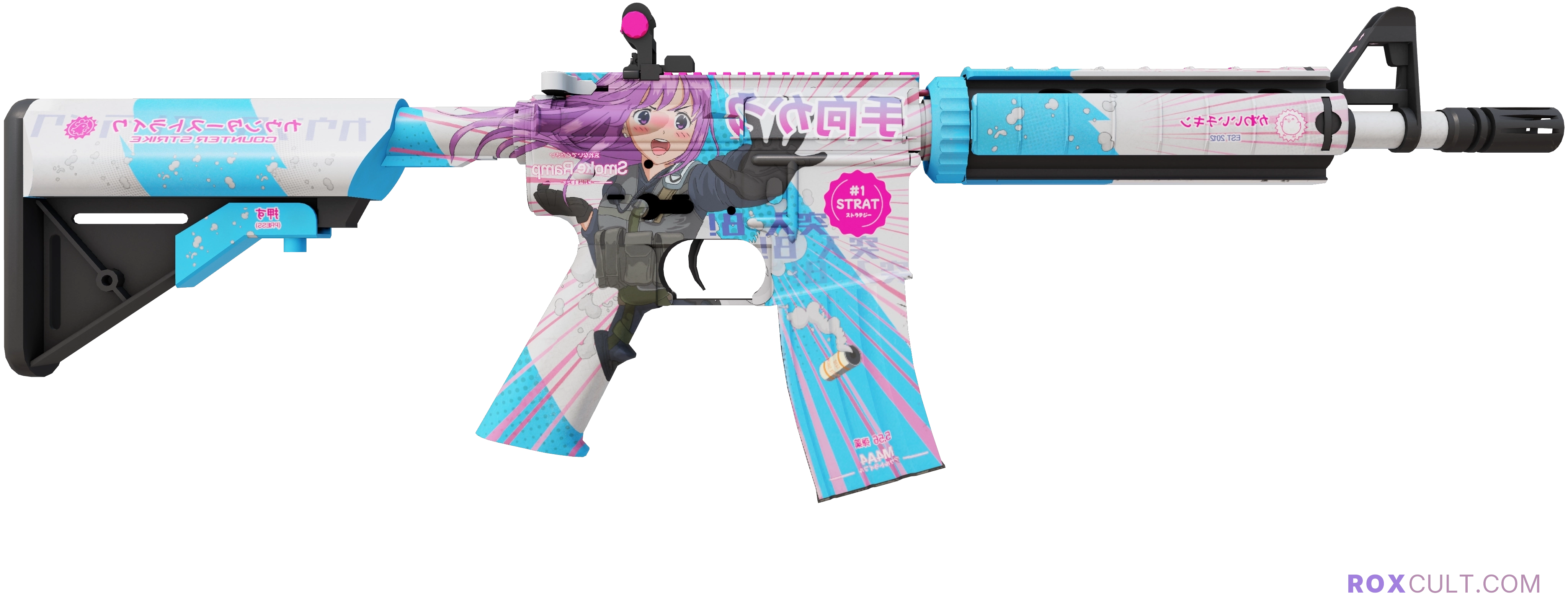M4A4 | Temukau (Factory New) — rox (Holo) Antwerp 2022 craft, backside view