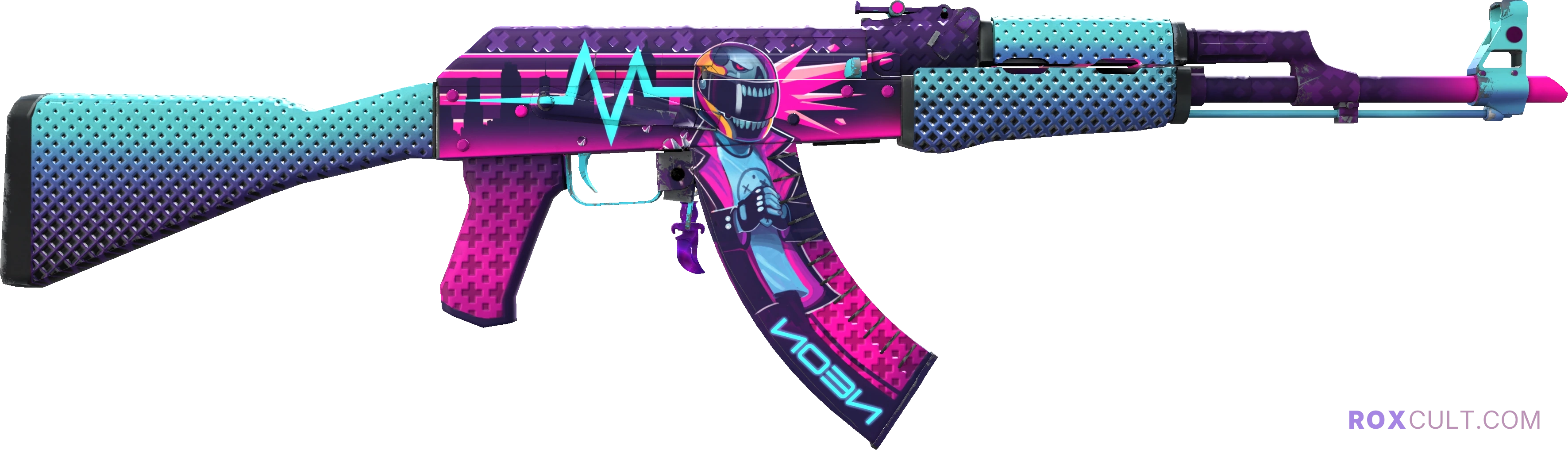 StatTrak™ AK-47 | Neon Rider (Factory New) — rox (Holo) Antwerp 2022 craft, backside view