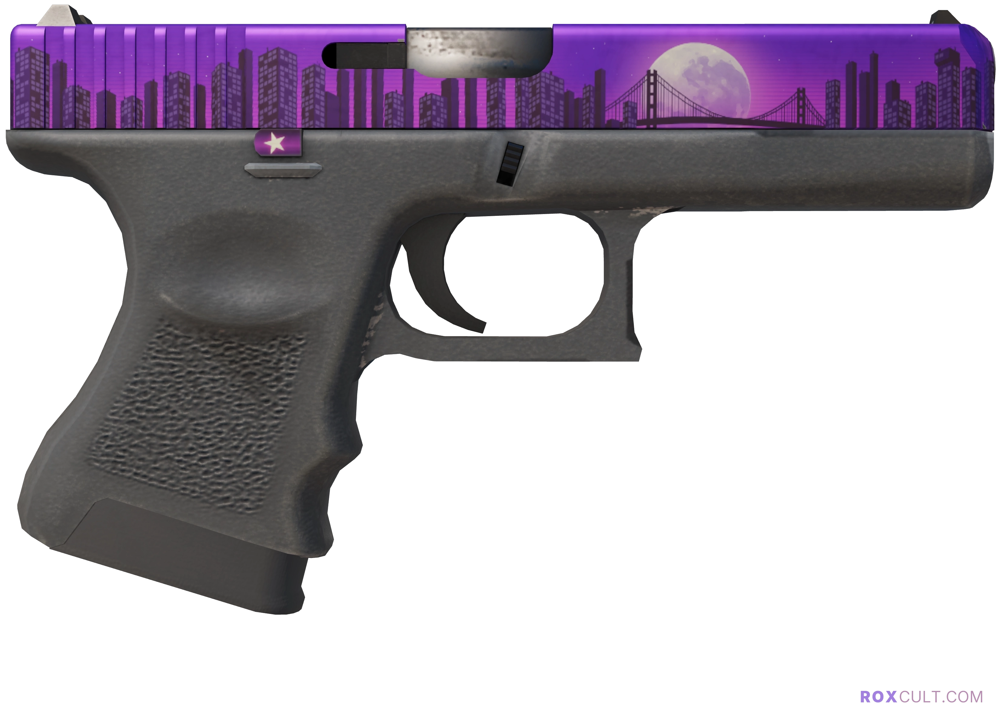 Glock-18 | Moonrise (Factory New) — rox (Holo) Antwerp 2022 craft, backside view
