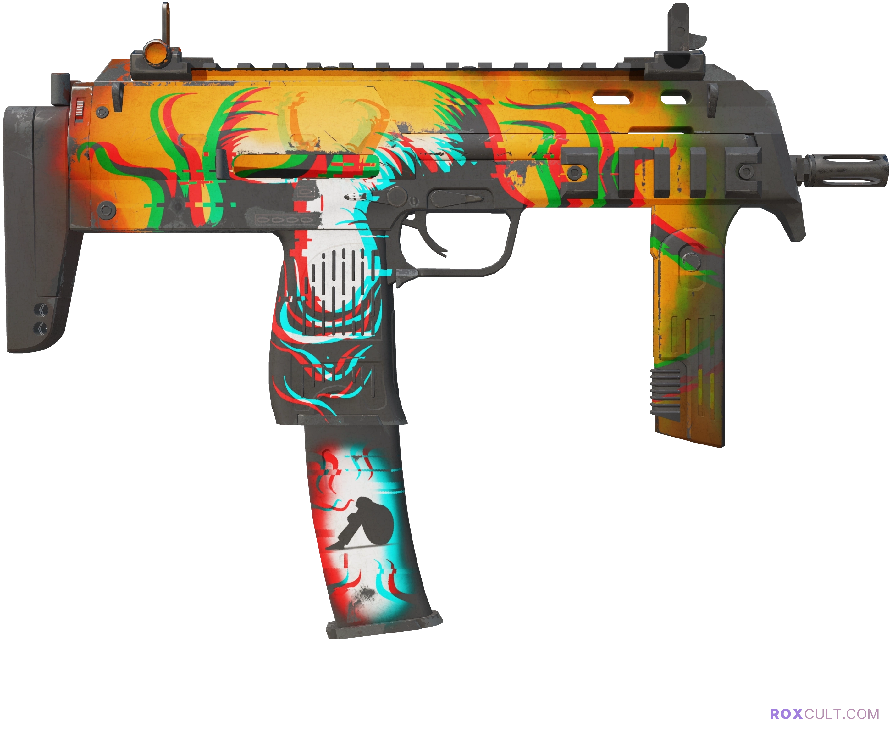 MP7 | Abyssal Apparition (Well-Worn) — rox (Holo) Antwerp 2022 craft, backside view