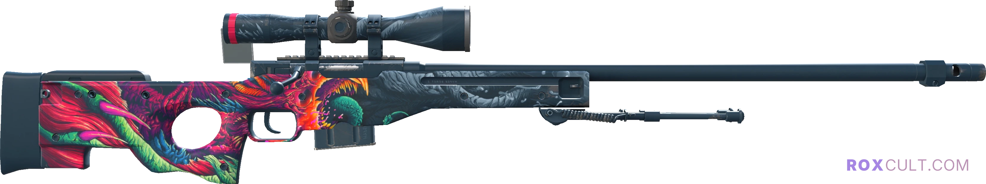 StatTrak™ AWP | Hyper Beast (Factory New) — rox (Holo) Antwerp 2022 craft, backside view