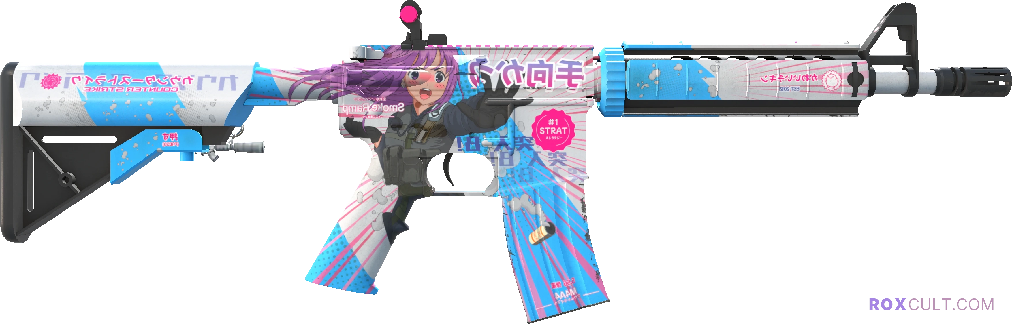 StatTrak™ M4A4 | Temukau (Minimal Wear) — rox (Holo) Antwerp 2022 craft, backside view