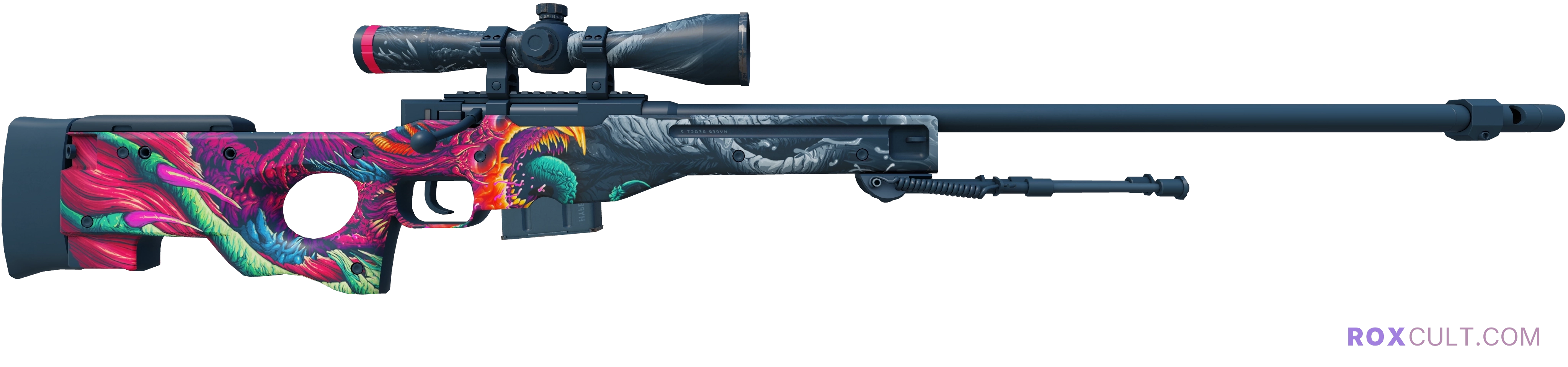 StatTrak™ AWP | Hyper Beast (Factory New) — rox (Holo) Antwerp 2022 craft, backside view