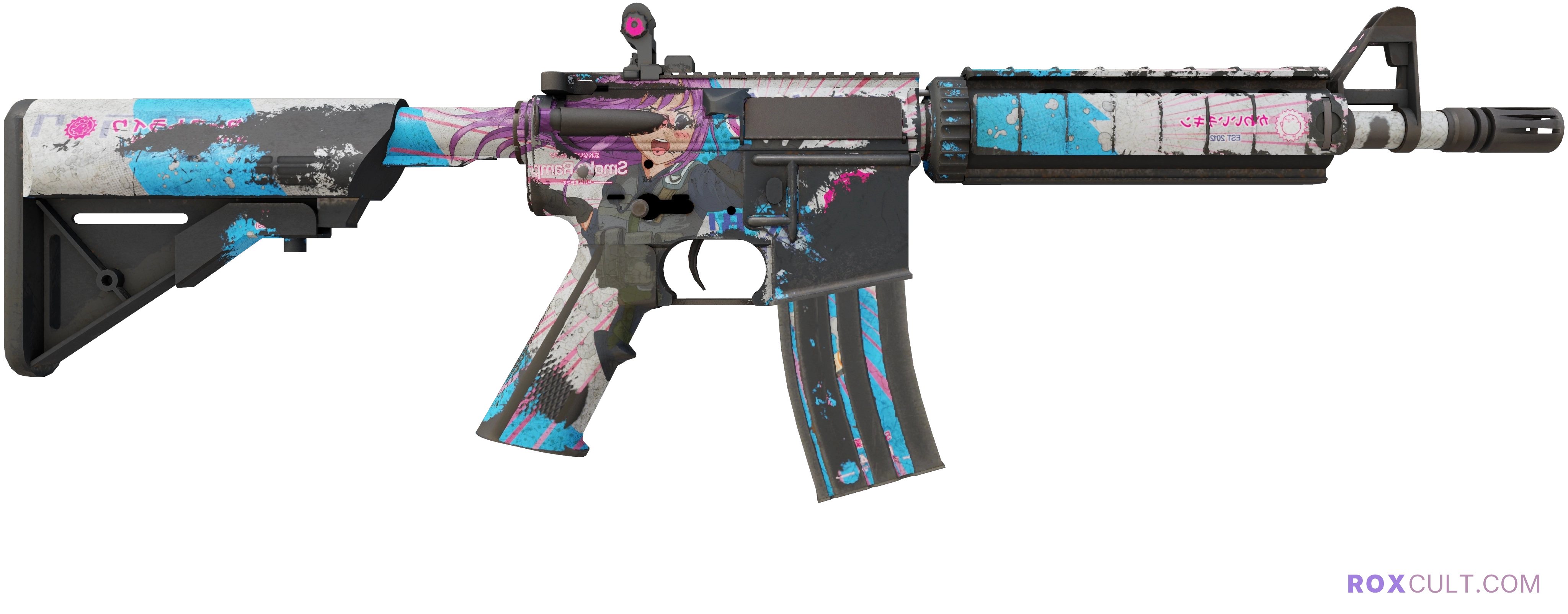 StatTrak™ M4A4 | Temukau (Battle-Scarred) — rox (Holo) Antwerp 2022 craft, backside view