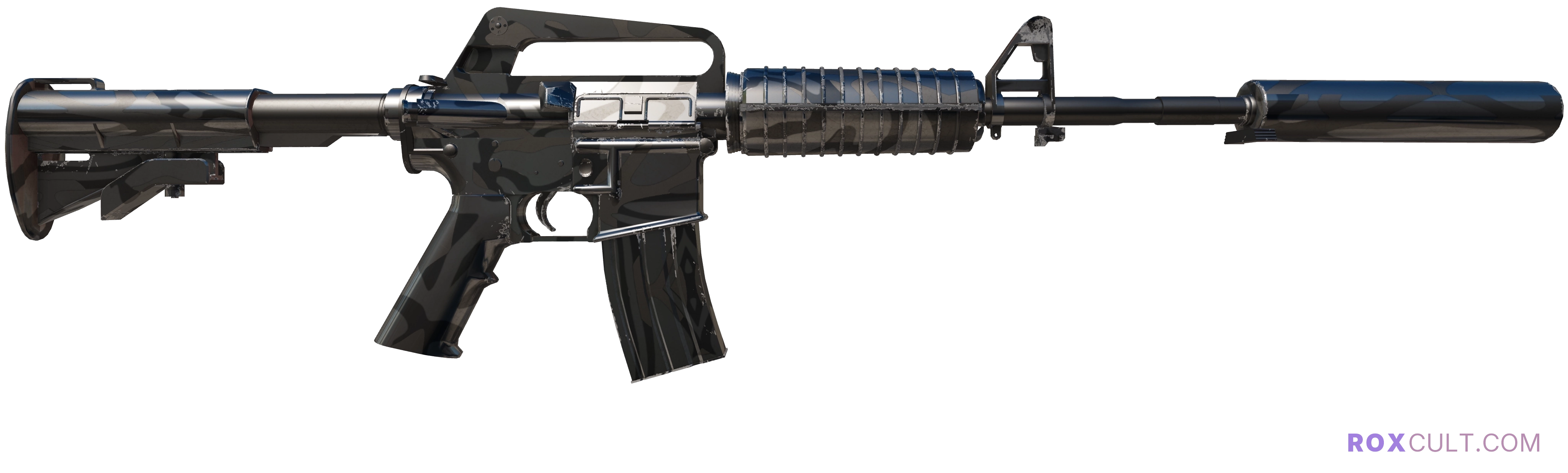 M4A1-S | Dark Water (Minimal Wear) — rox (Holo) Antwerp 2022 craft, backside view