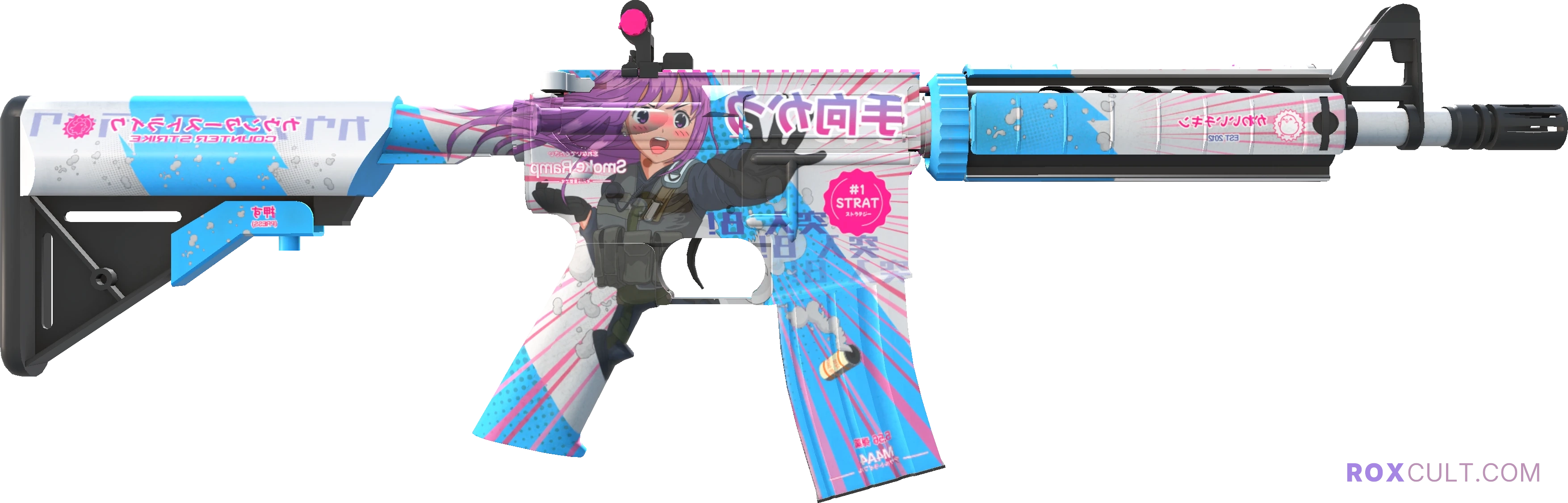 M4A4 | Temukau (Factory New) — rox (Holo) Antwerp 2022 craft, backside view