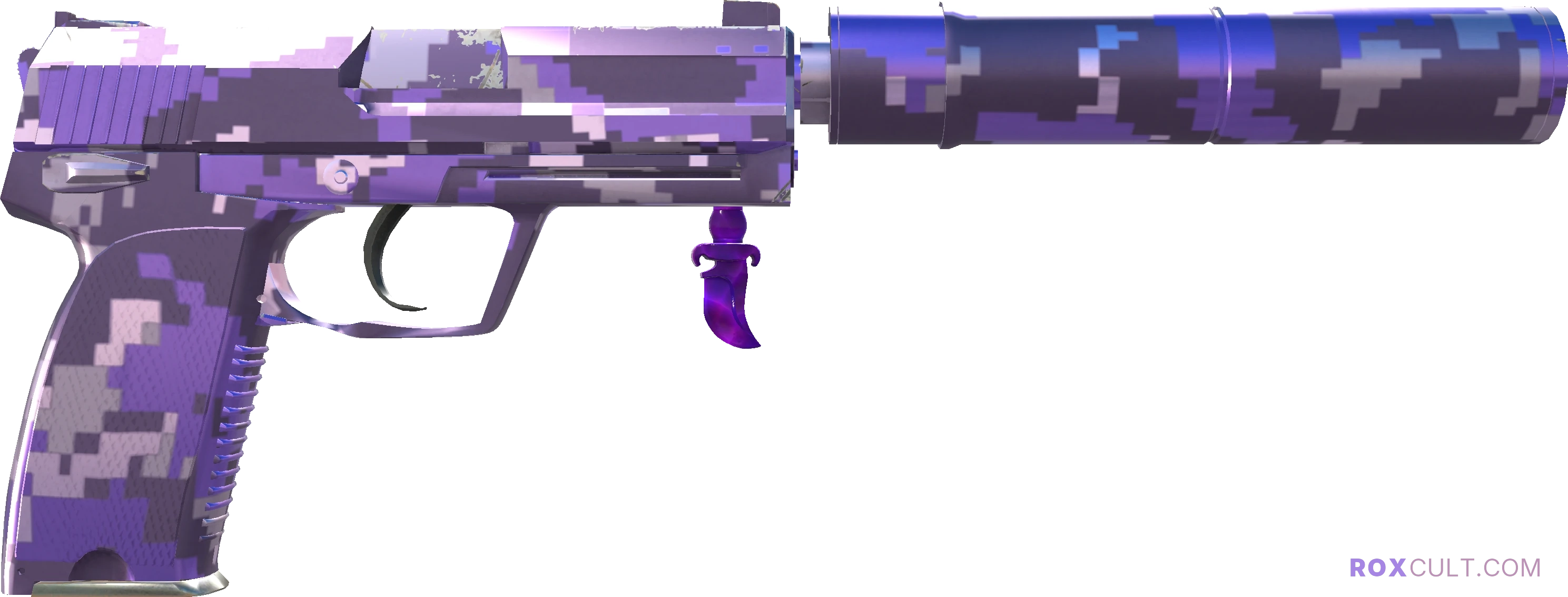 USP-S | Purple DDPAT (Factory New) — rox (Holo) Antwerp 2022 craft, backside view